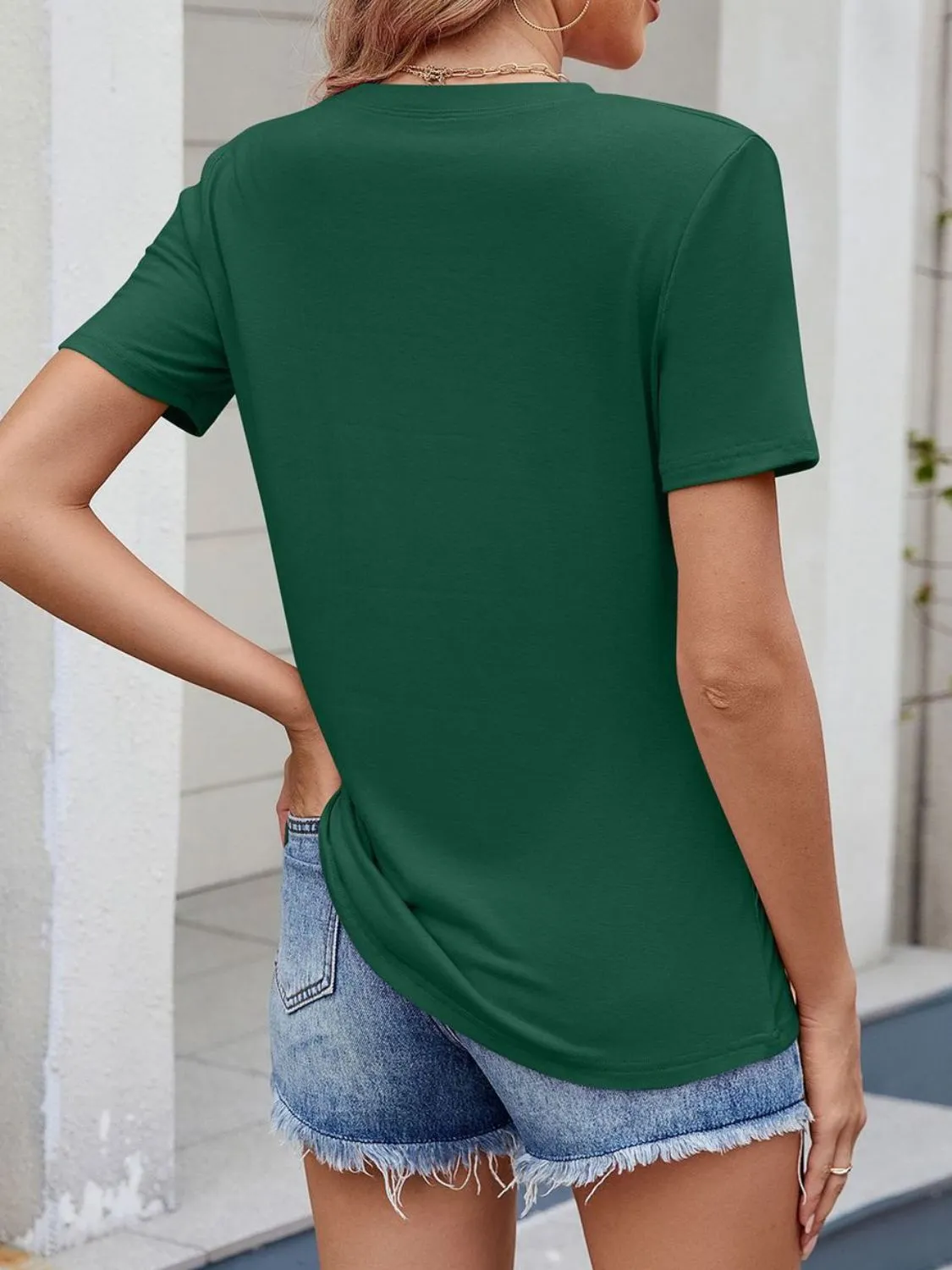 Round Neck Short Sleeve T-Shirt - Image 25