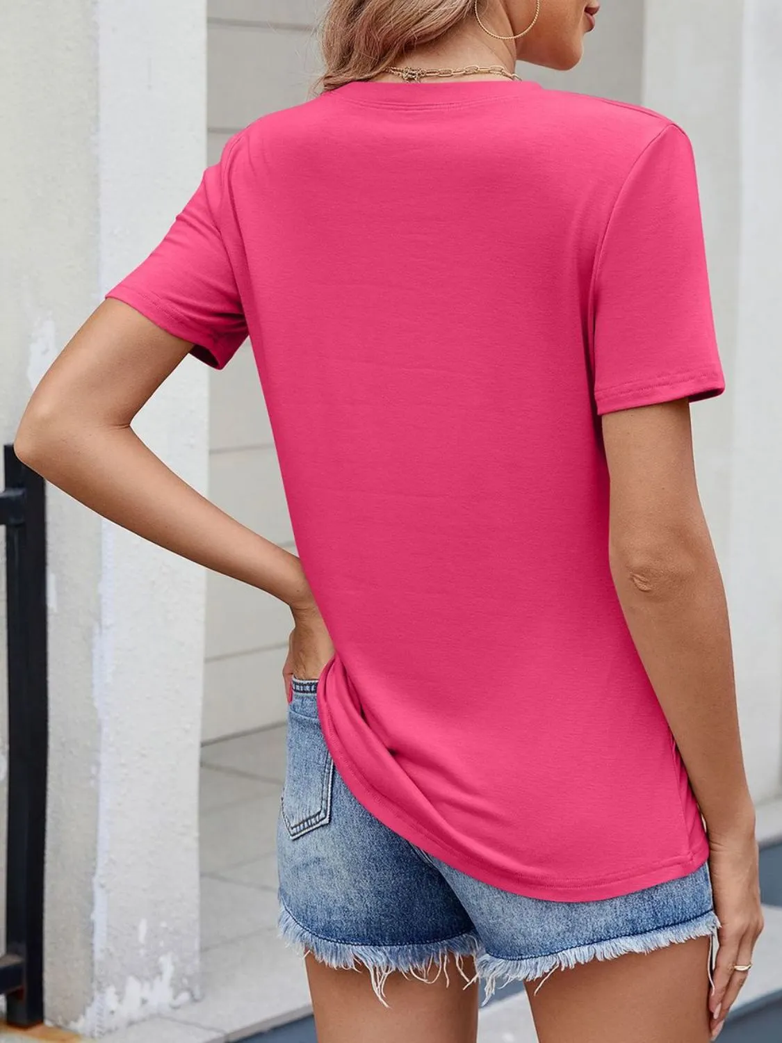 Round Neck Short Sleeve T-Shirt - Image 31