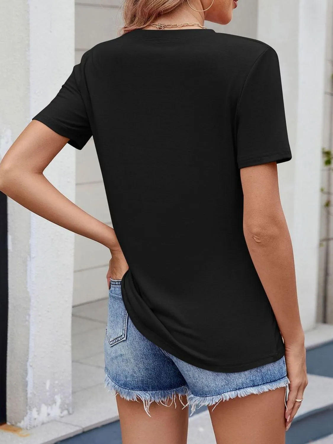 Round Neck Short Sleeve T-Shirt - Image 9