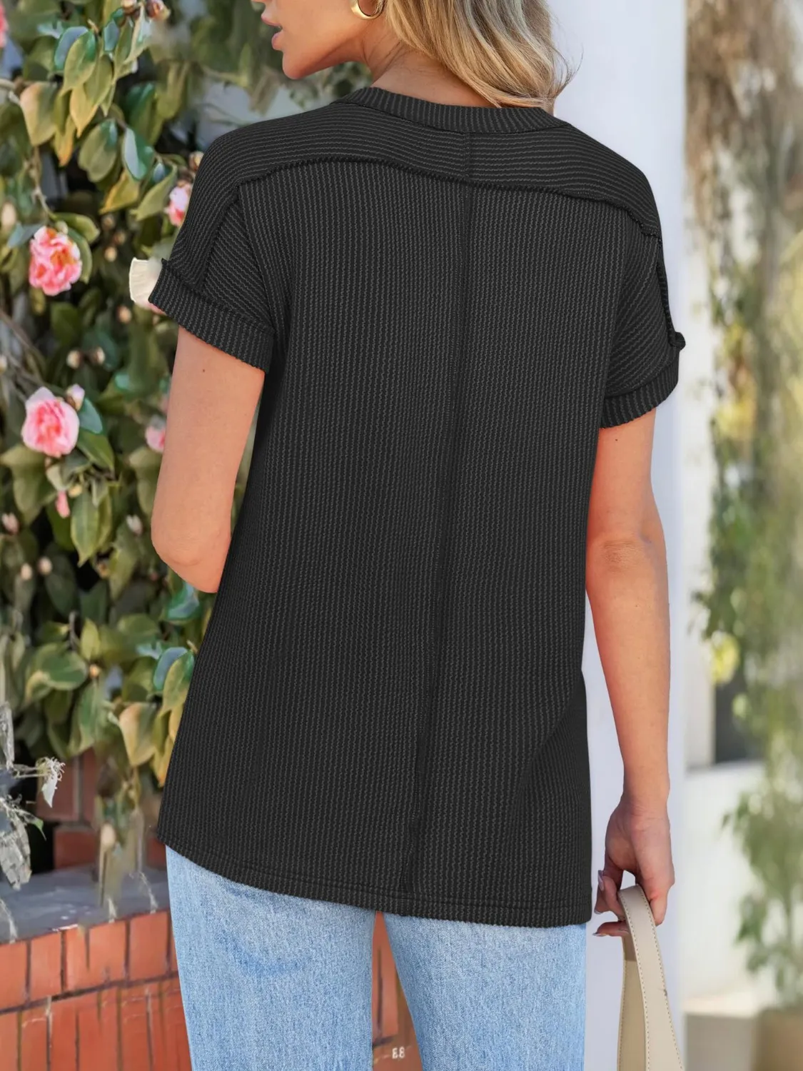 Round Neck Short Sleeve T-Shirt - Image 12