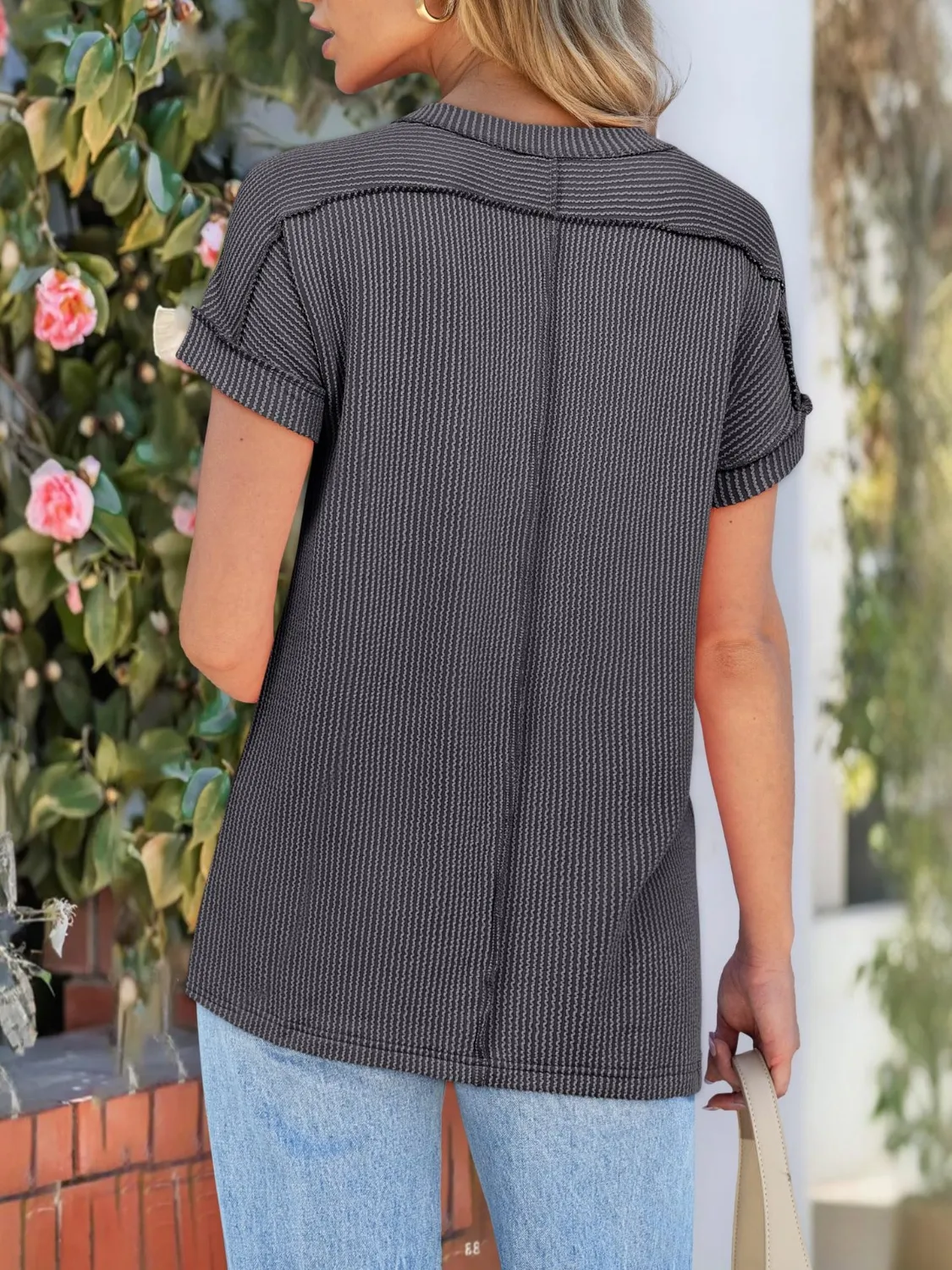 Round Neck Short Sleeve T-Shirt - Image 6