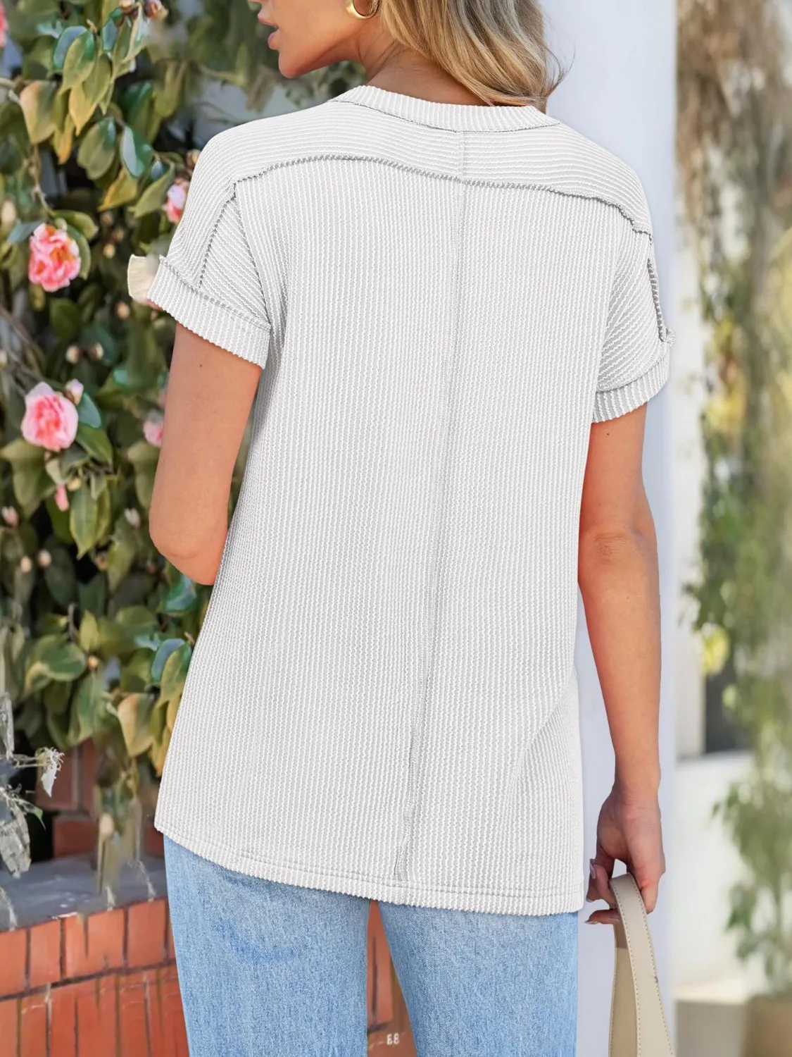 Round Neck Short Sleeve T-Shirt - Image 9