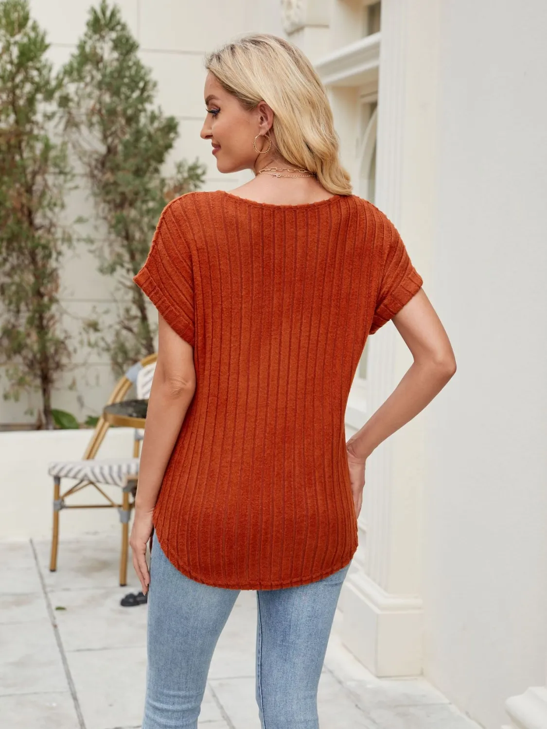 Round Neck Short Sleeve T-Shirt - Image 5