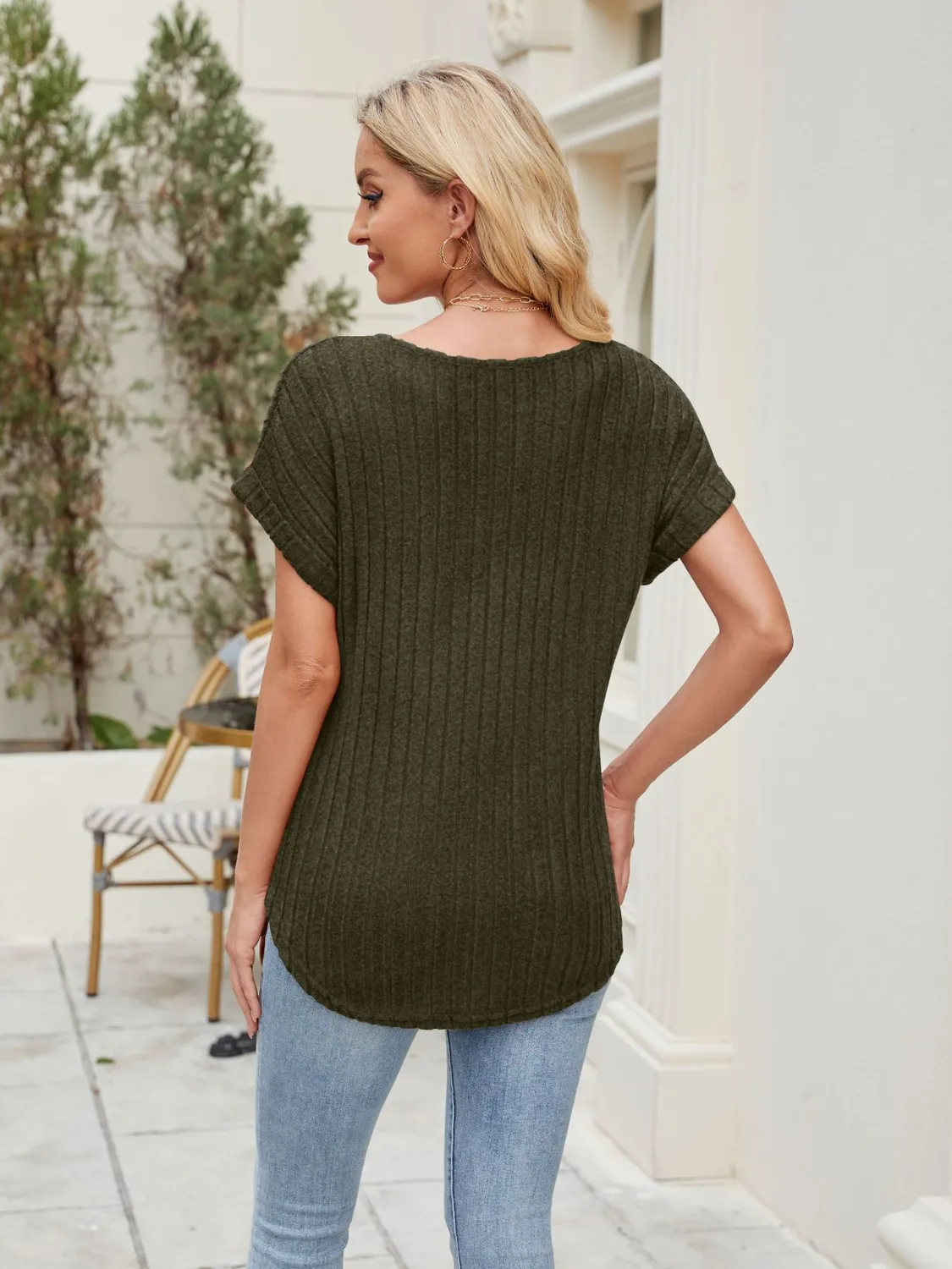 Round Neck Short Sleeve T-Shirt - Image 13