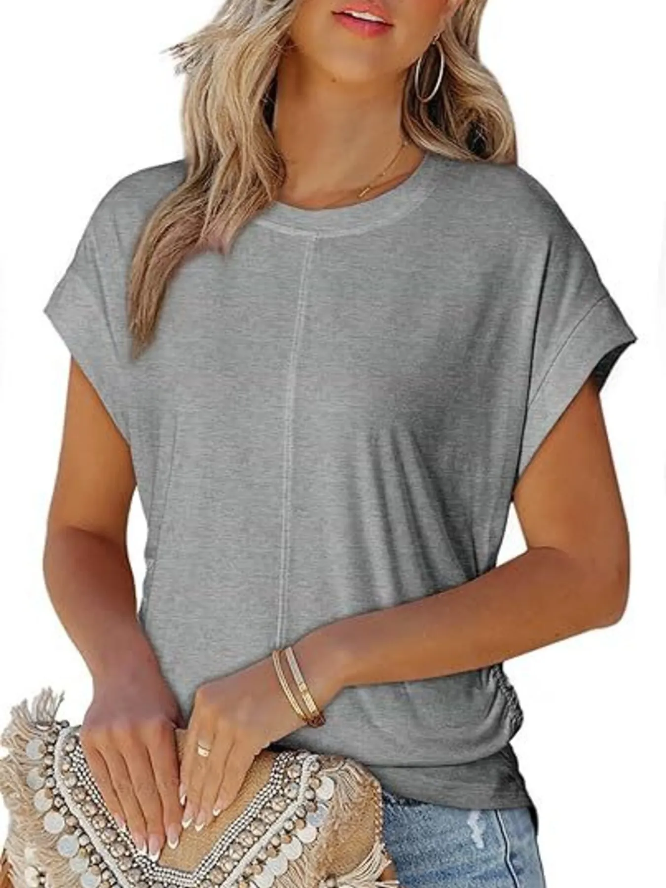 Round Neck Short Sleeve T-Shirt - Image 11