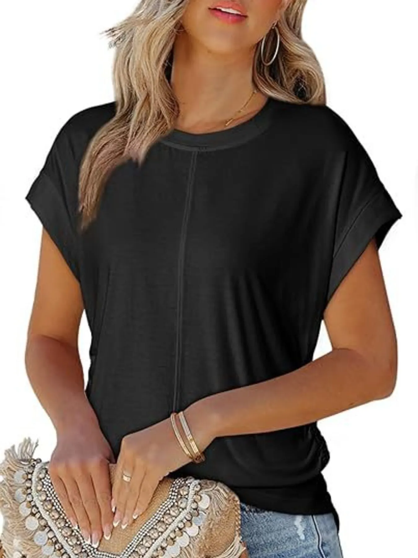 Round Neck Short Sleeve T-Shirt - Image 14