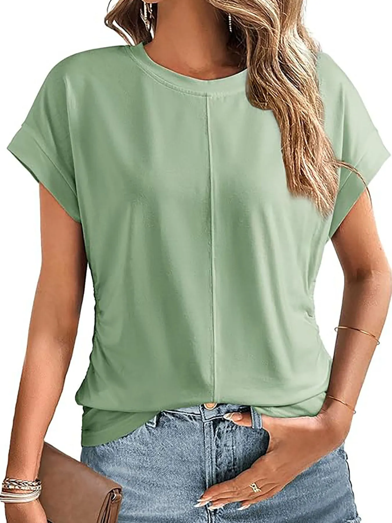 Round Neck Short Sleeve T-Shirt - Image 18