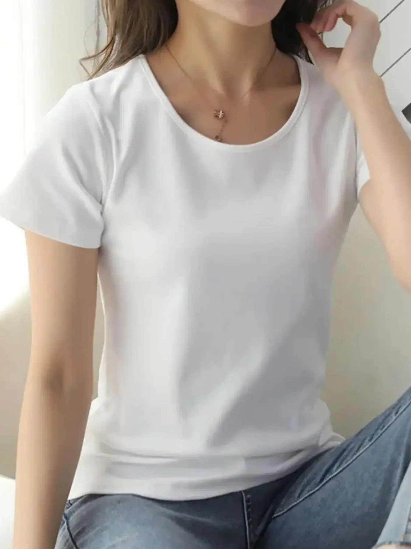 Round Neck Short Sleeve T-Shirt - Image 20