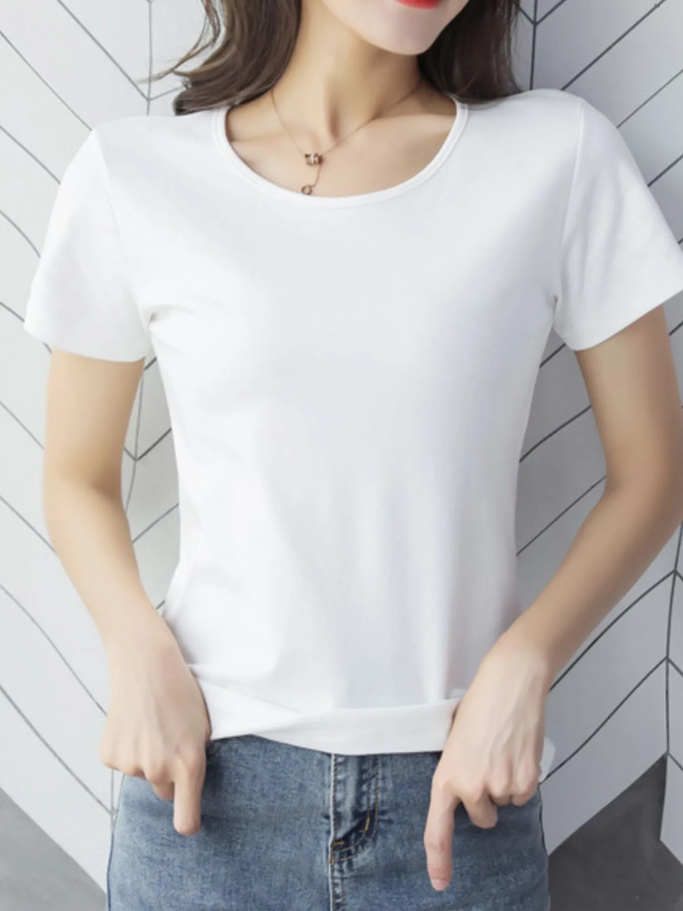 Round Neck Short Sleeve T-Shirt - Image 21
