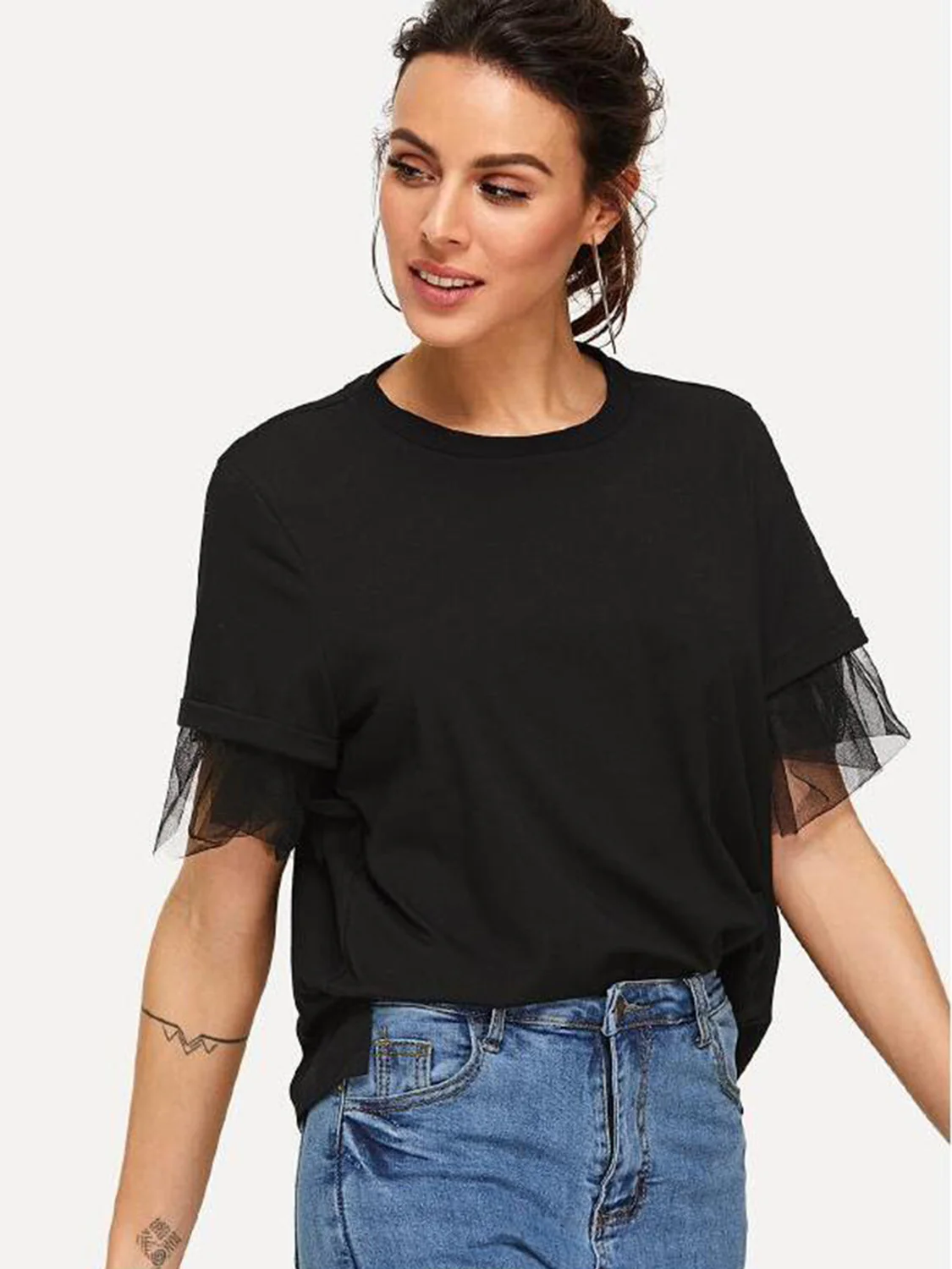 Round Neck Short Sleeve Top - Image 4
