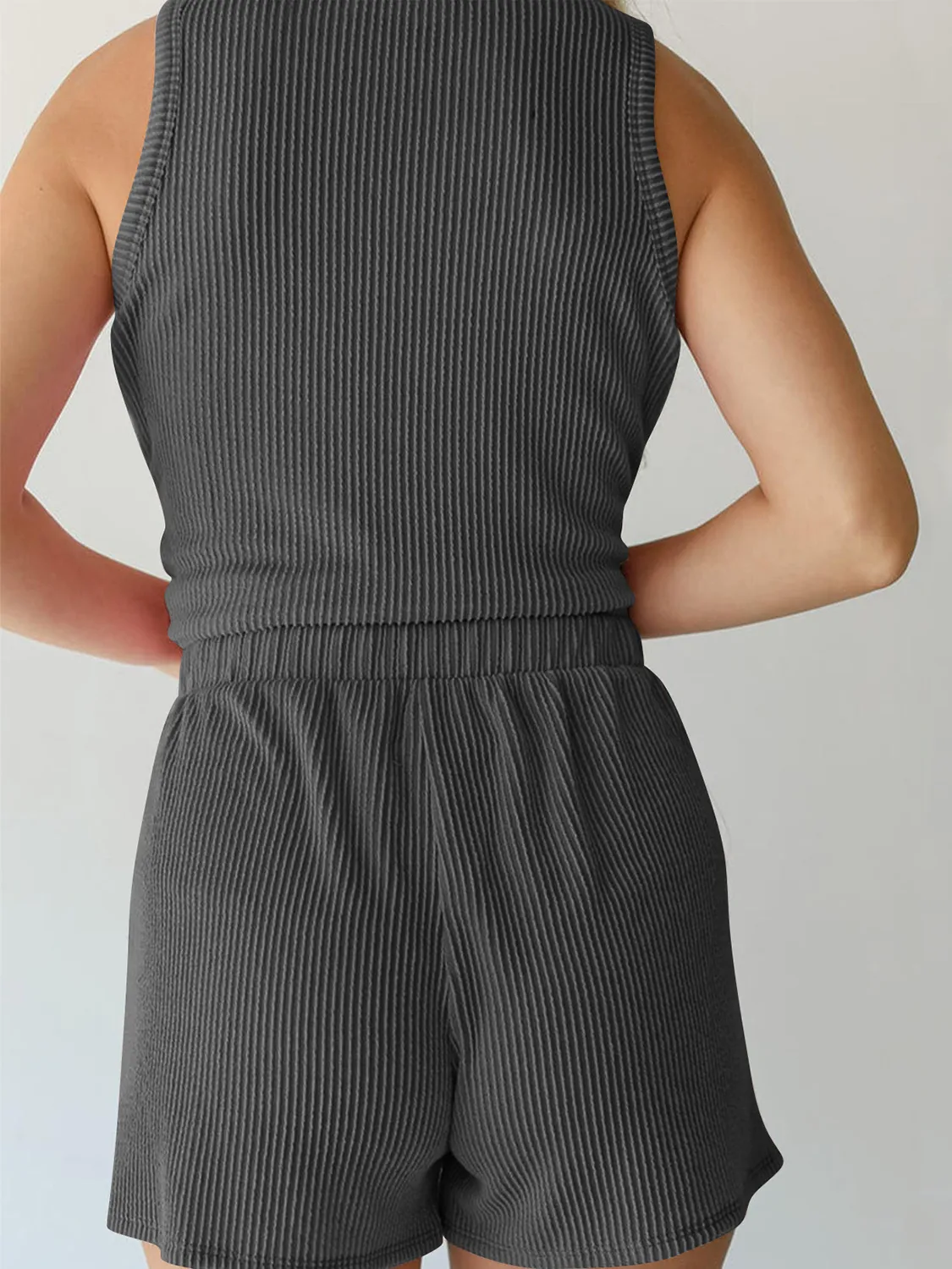 Round Neck Sleeveless Top and Shorts Set - Image 16