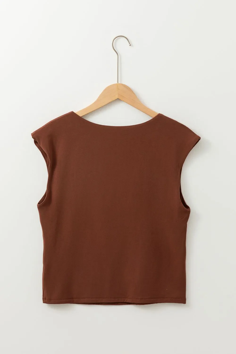 Round Neck Slim Cap Sleeve Top - Image 6