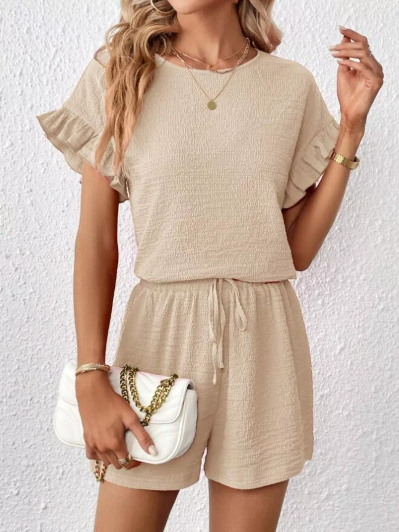 Round Neck Tee and Shorts Set - Image 3