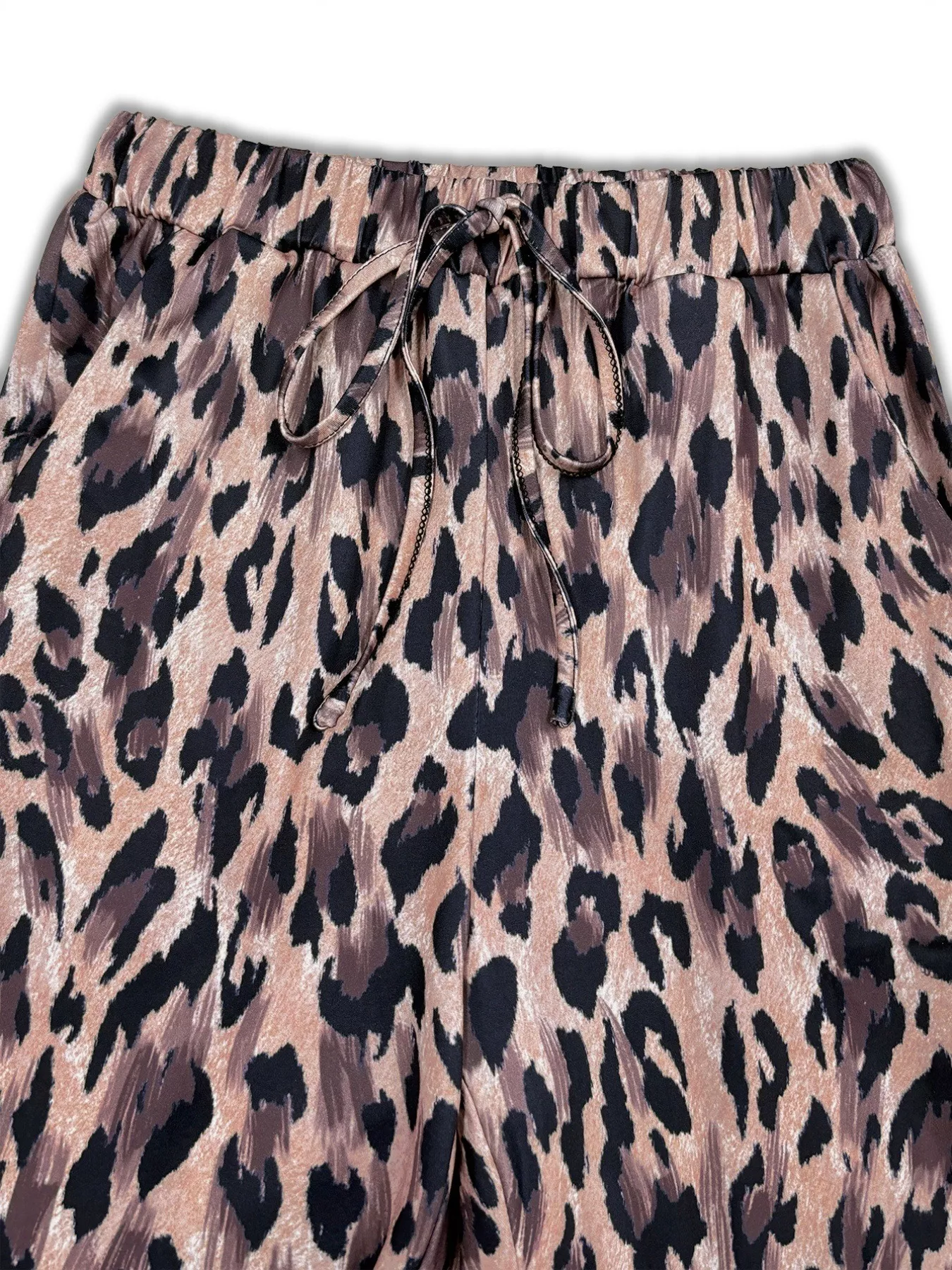 Round Neck Top and Leopard Pants Set - Image 3