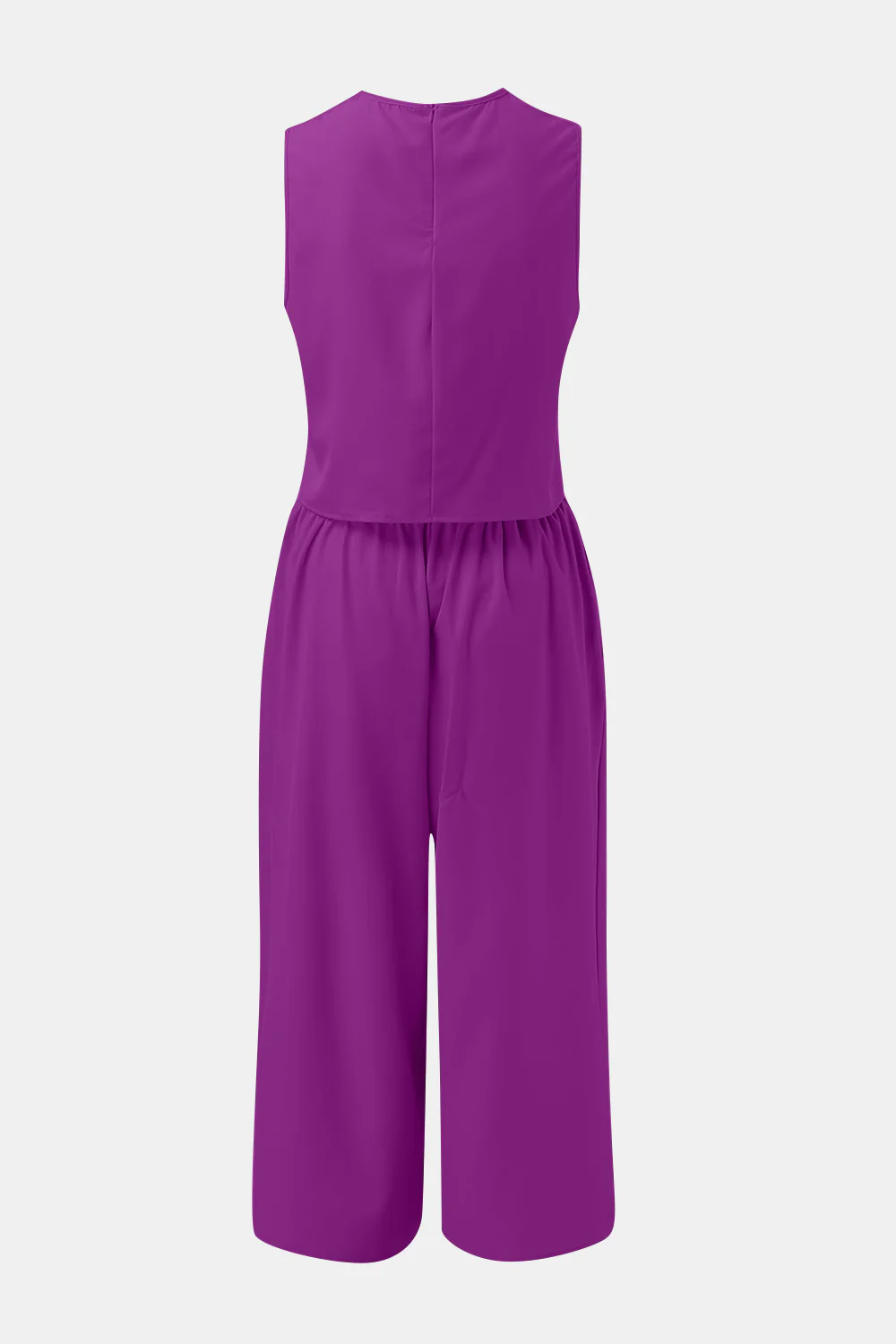 Round Neck Top and Wide Leg Pants Set - Image 20
