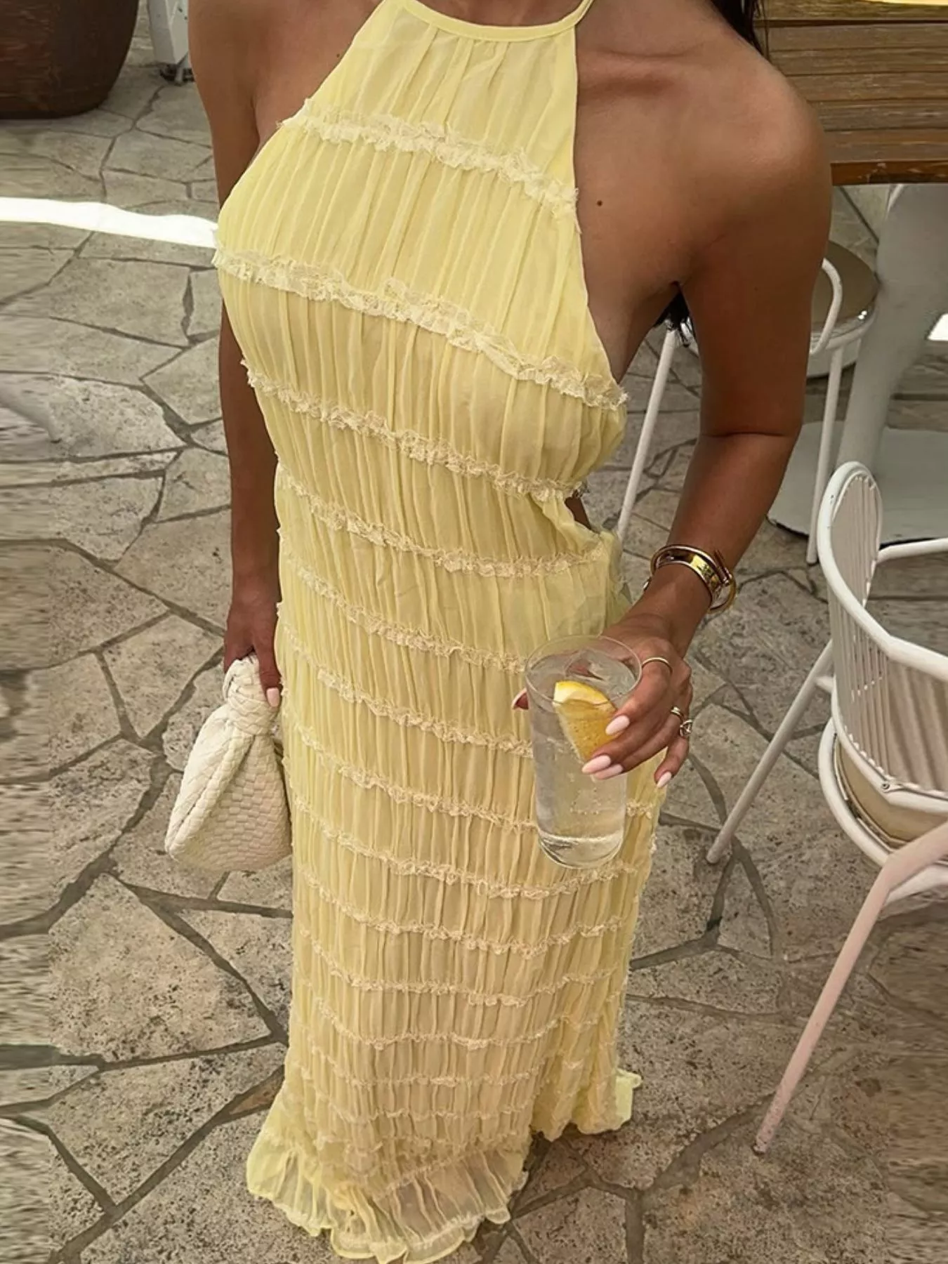 Ruched Halter Neck Maxi Dress - Image 20