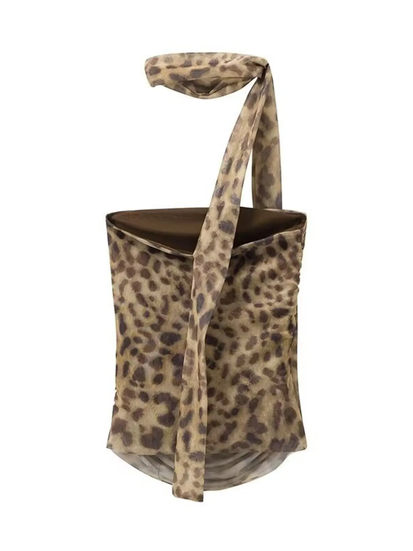 Ruched Leopard Print Tube Top - Image 6