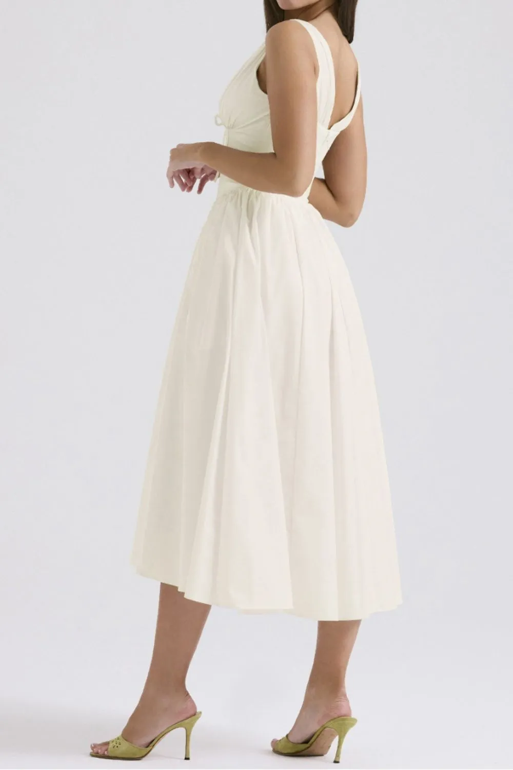 Ruched V-Neck Sleeveless Dress with Pockets - Image 17