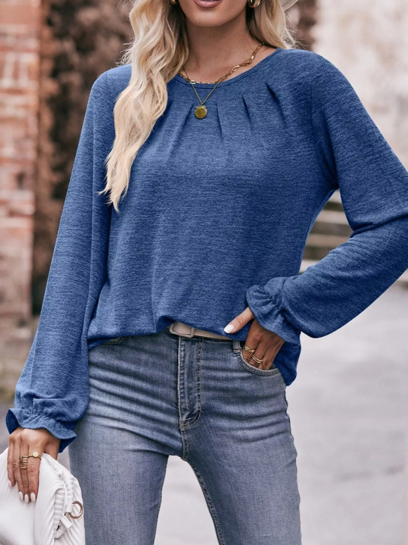 Ruffle Cuff Long Sleeve T-Shirt - Image 10