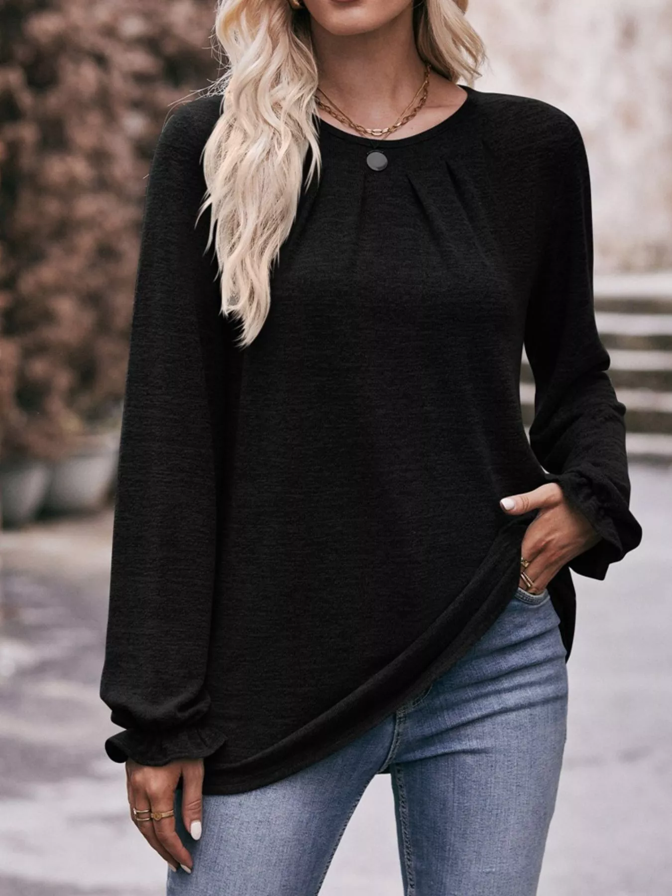 Ruffle Cuff Long Sleeve T-Shirt - Image 18