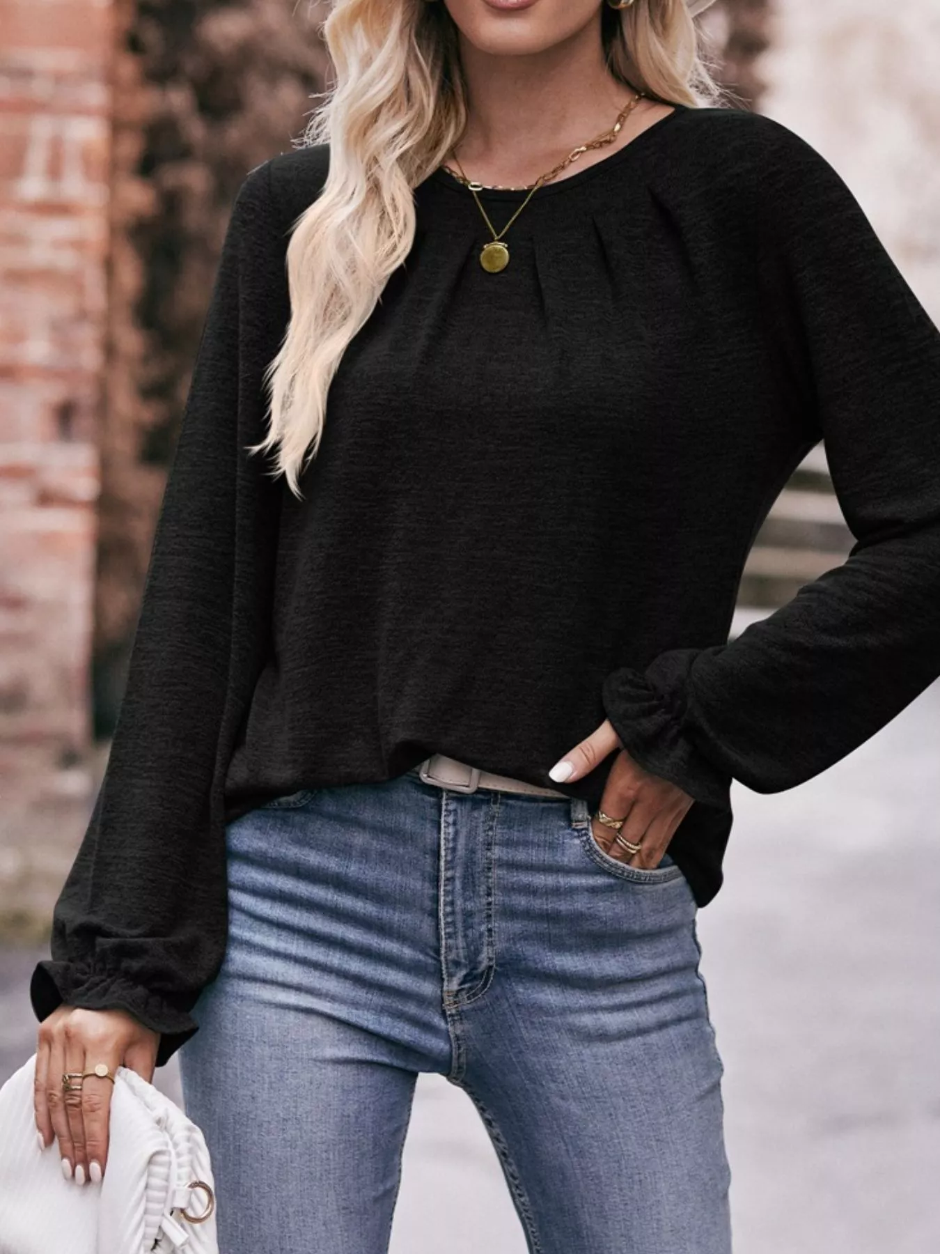 Ruffle Cuff Long Sleeve T-Shirt - Image 20