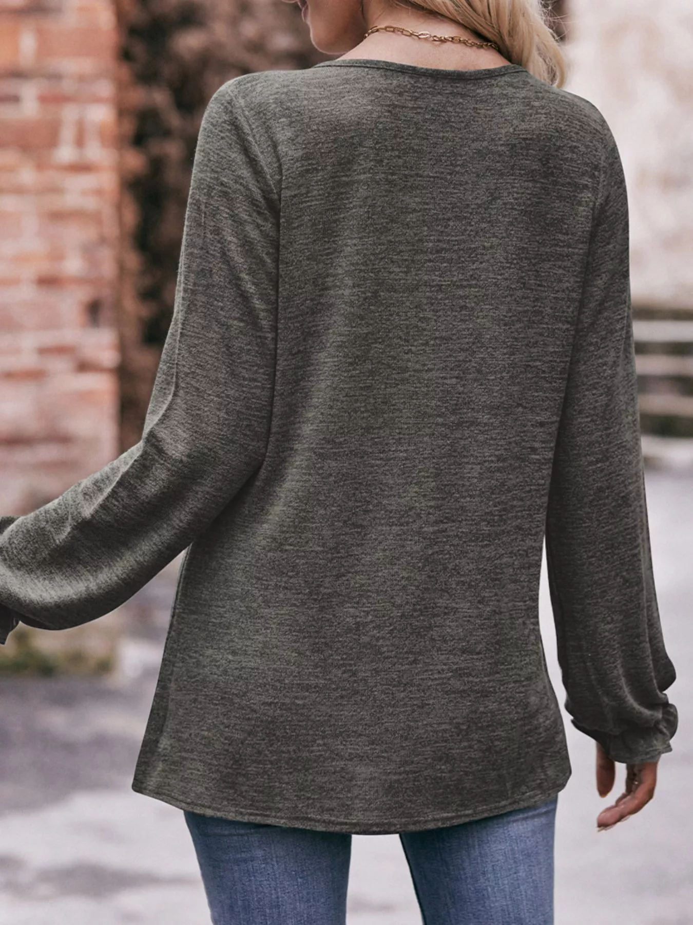 Ruffle Cuff Long Sleeve T-Shirt - Image 29