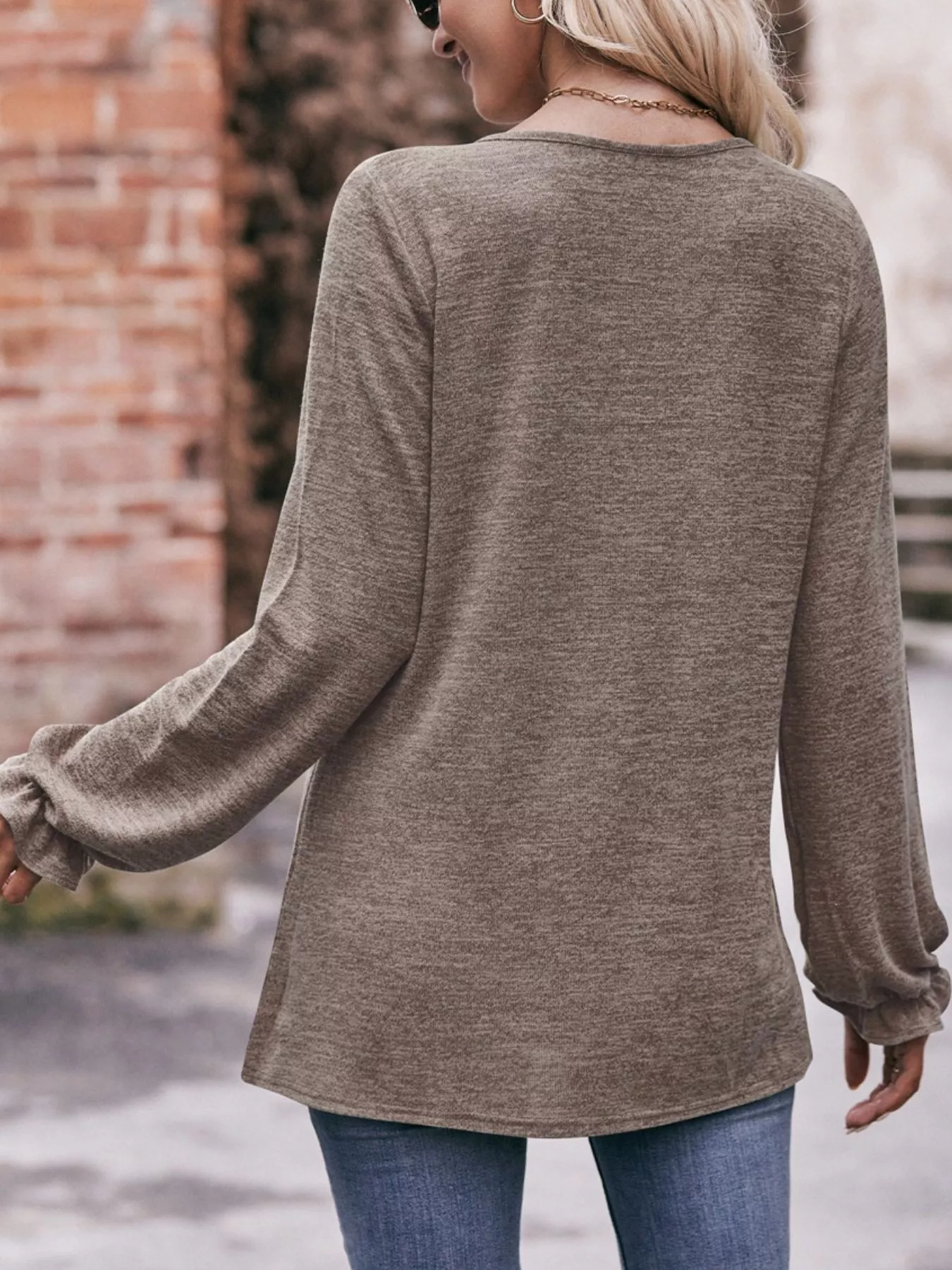 Ruffle Cuff Long Sleeve T-Shirt - Image 8