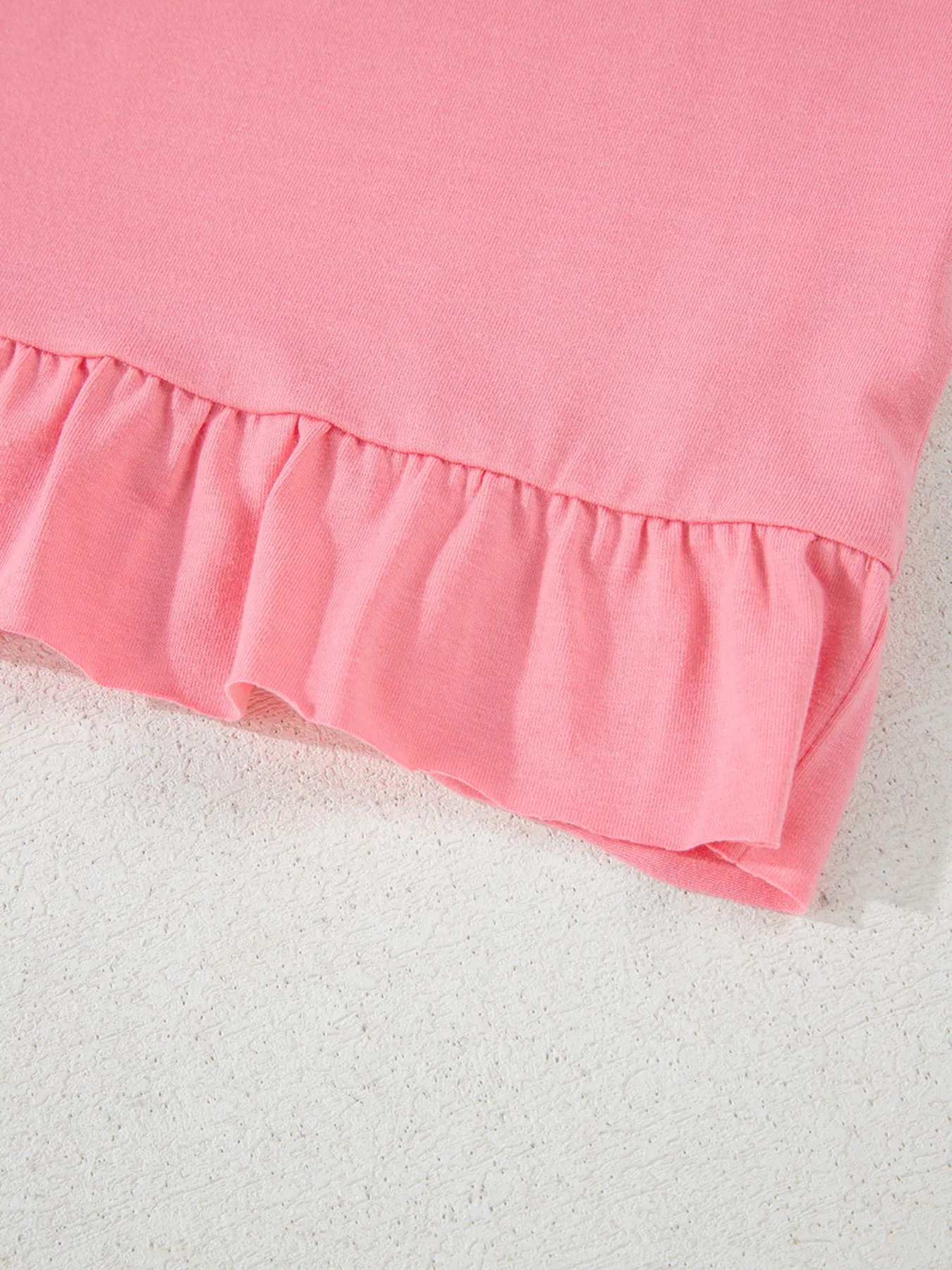 Ruffle Hem Round Neck Relaxed T-Shirt - Image 10