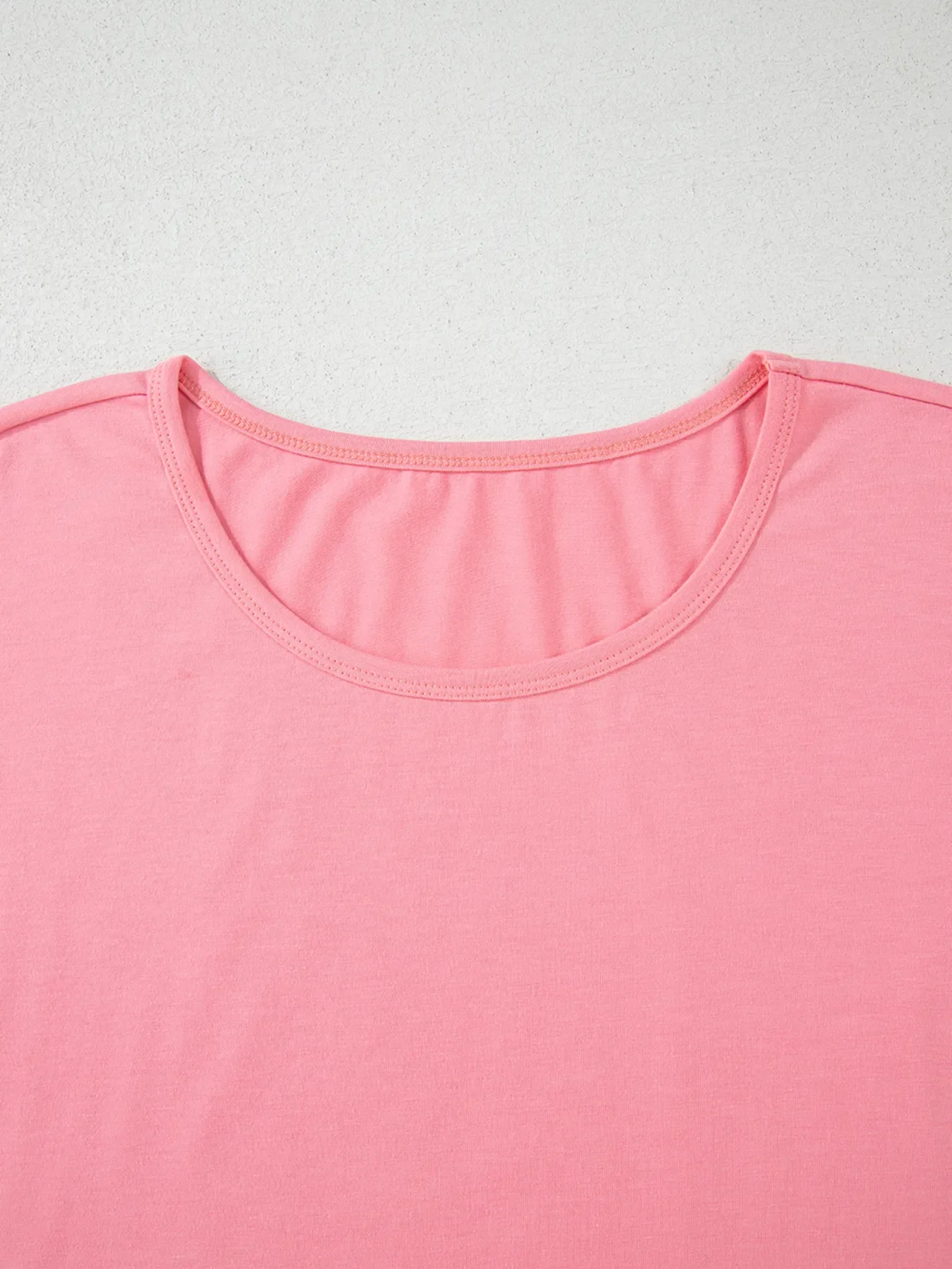 Ruffle Hem Round Neck Relaxed T-Shirt - Image 9