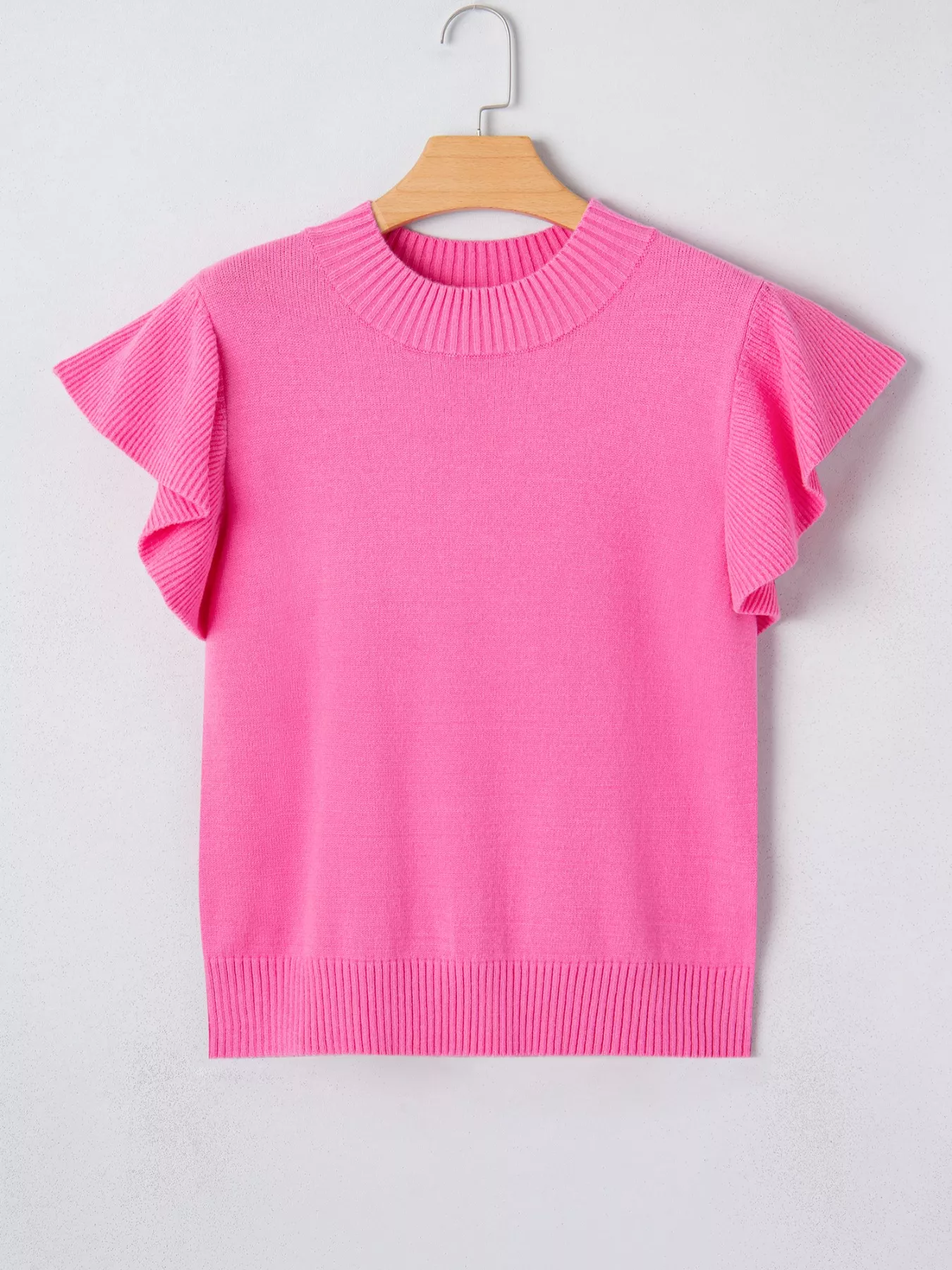 Ruffle Sleeve Round Neck Sweater - Image 5
