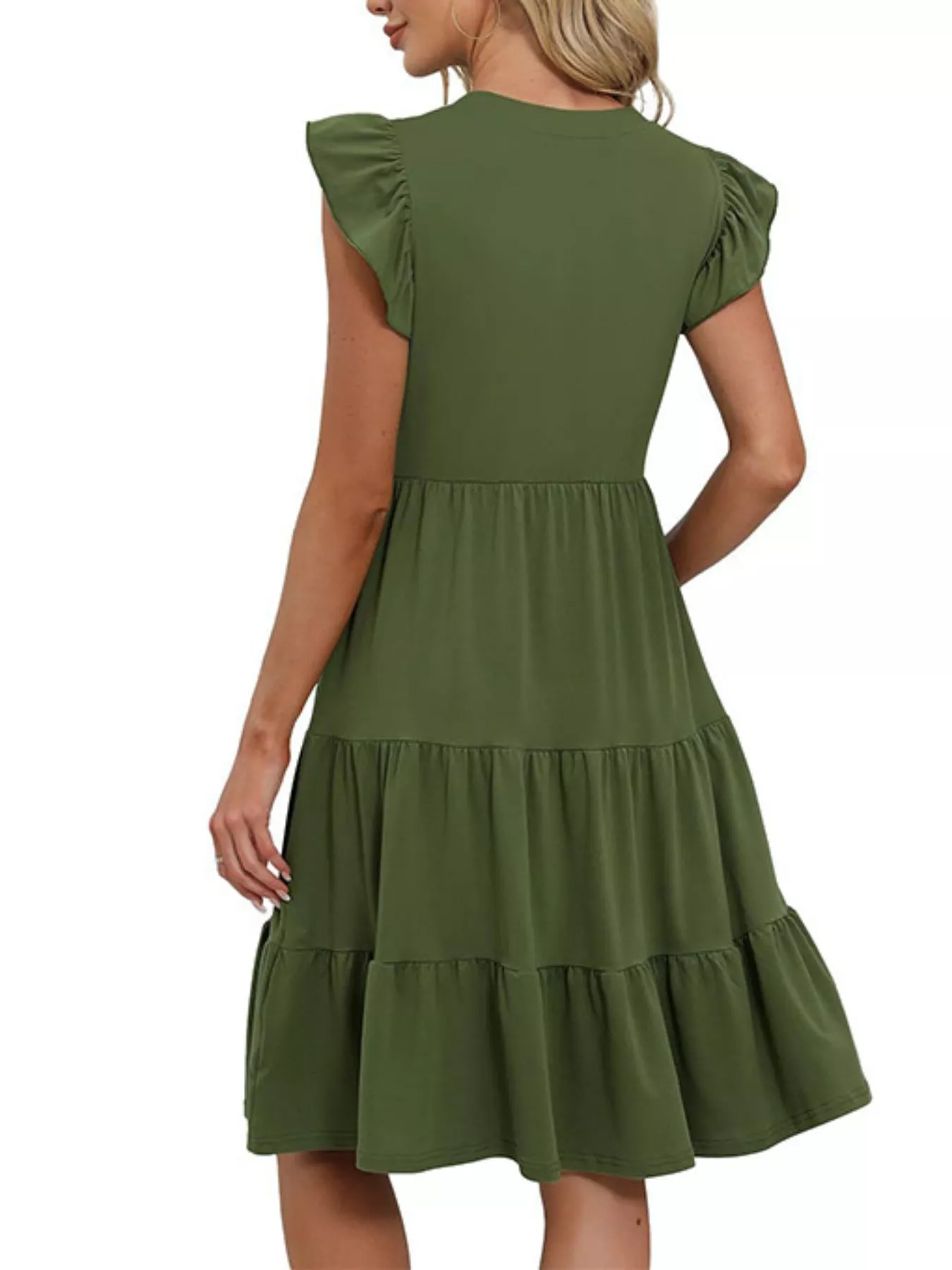 Ruffle Sleeve Tiered Midi Dress - Image 12