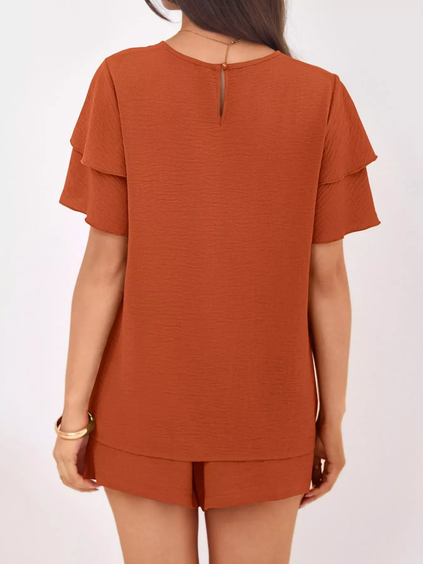 Ruffle Sleeve Top and Shorts Two-Piece Set - Image 7
