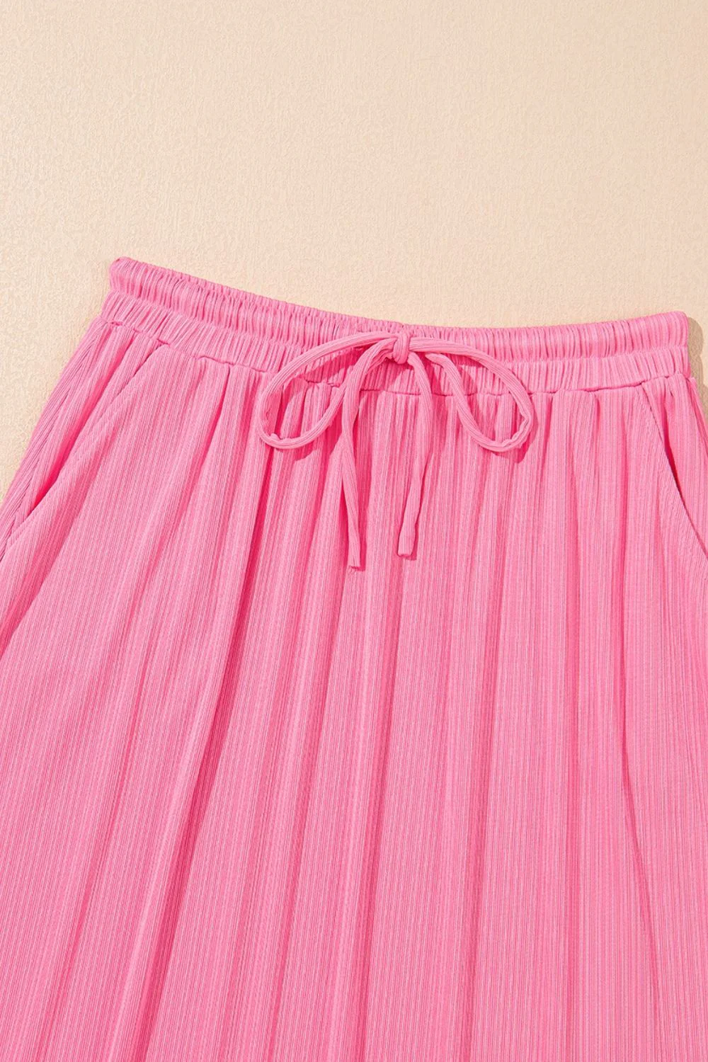 Ruffle Trim Round Neck Top and Drawstring Skirt Set - Image 9