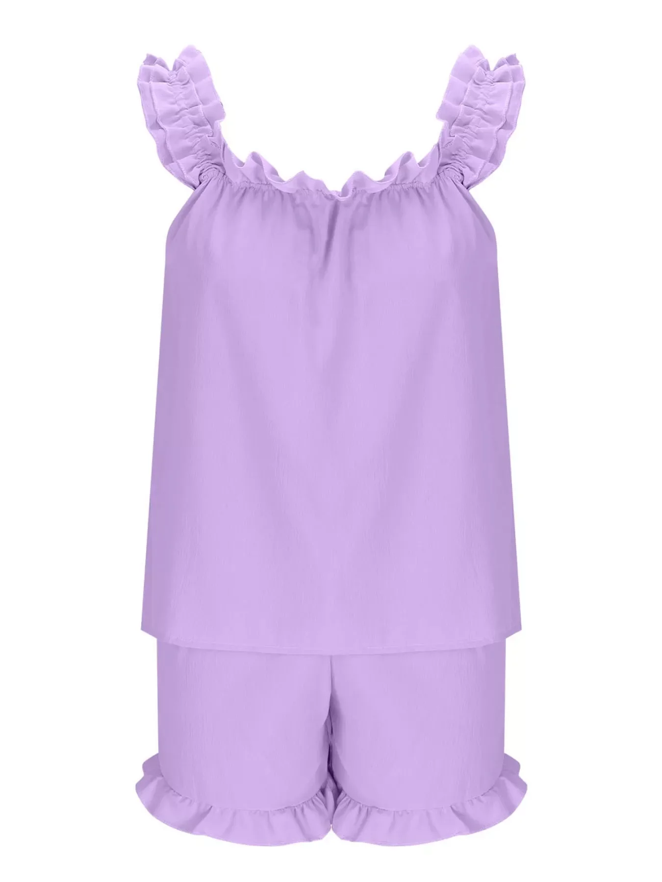 Ruffle Trim Sleeveless Top and Shorts Set - Image 20