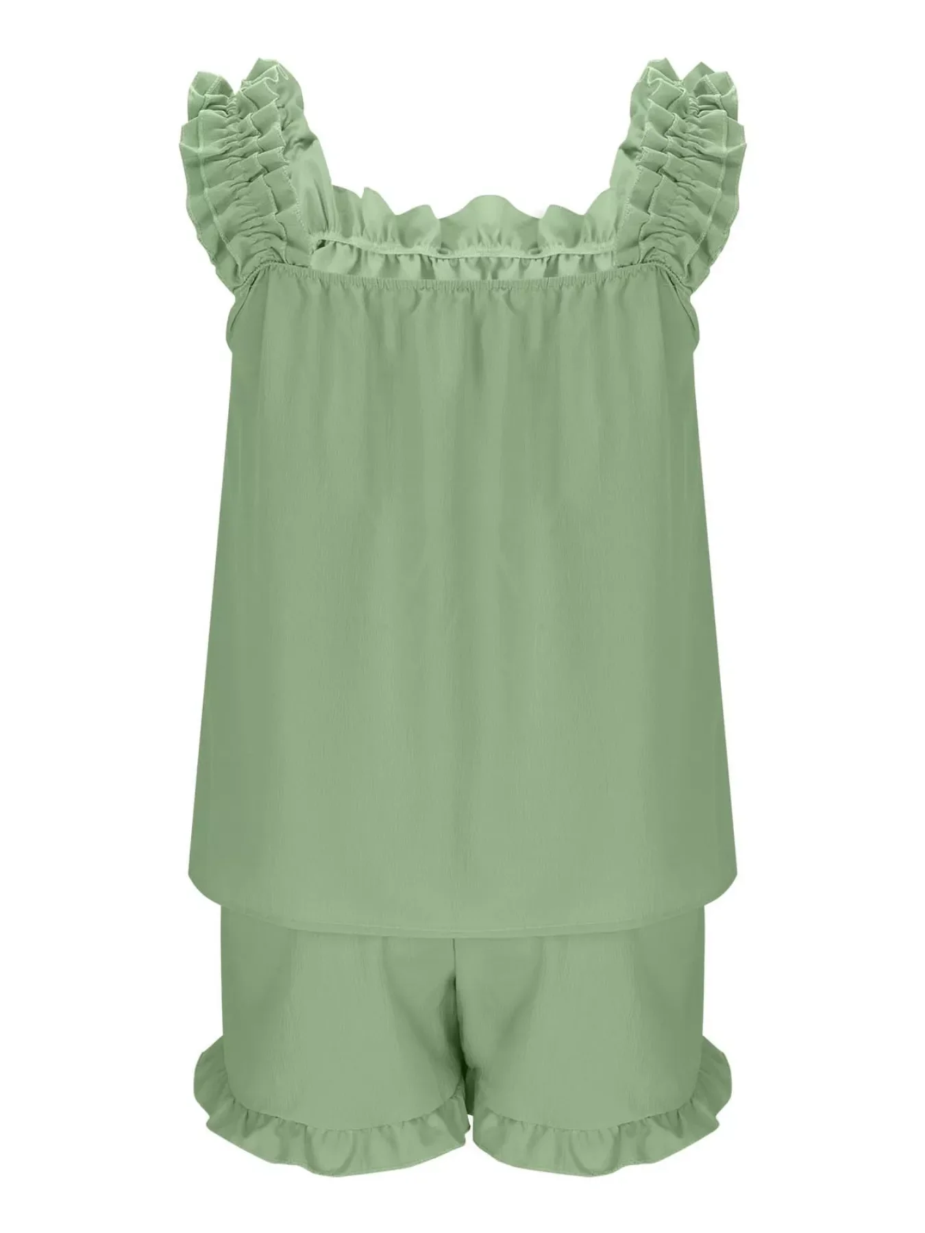 Ruffle Trim Sleeveless Top and Shorts Set - Image 24
