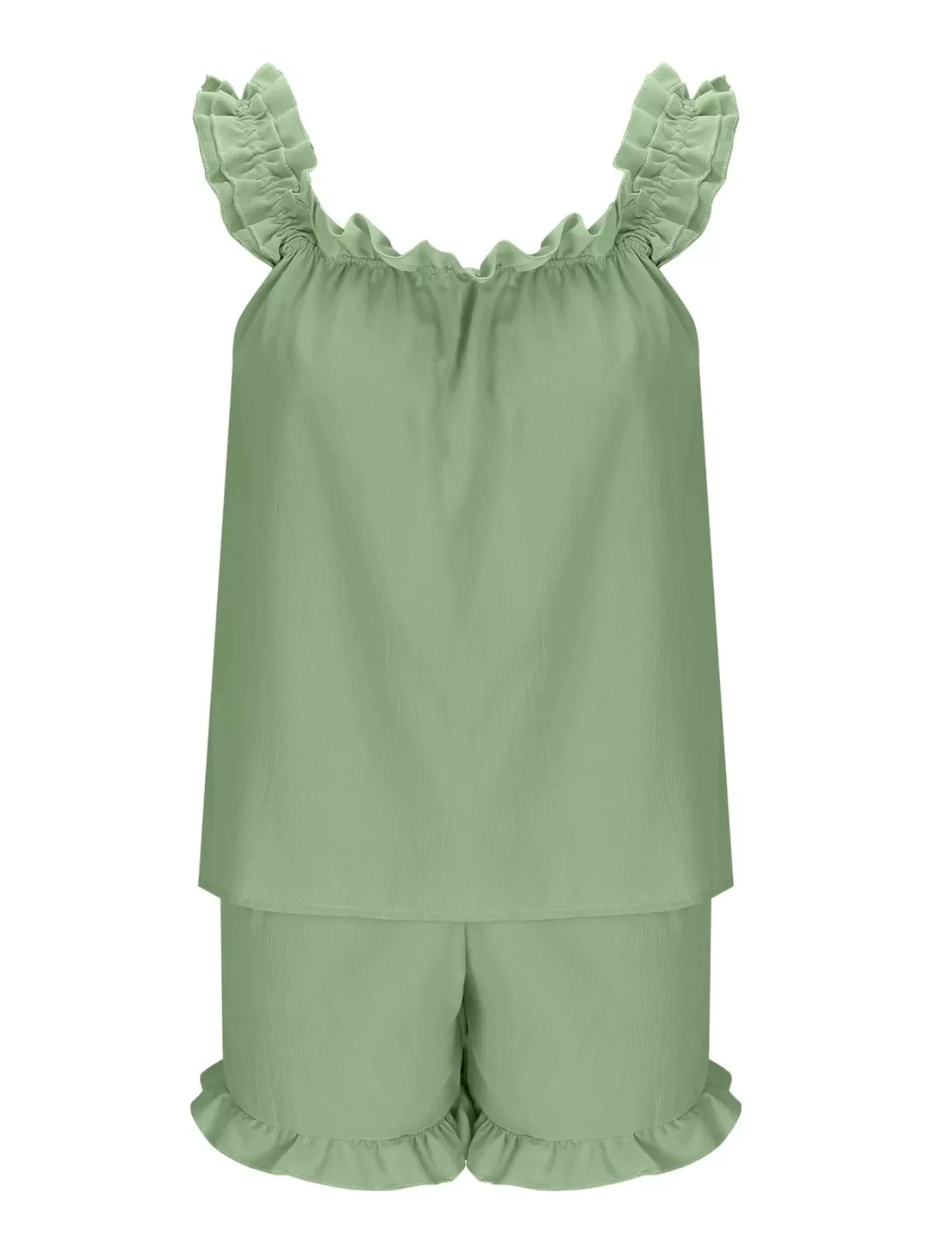 Ruffle Trim Sleeveless Top and Shorts Set - Image 25