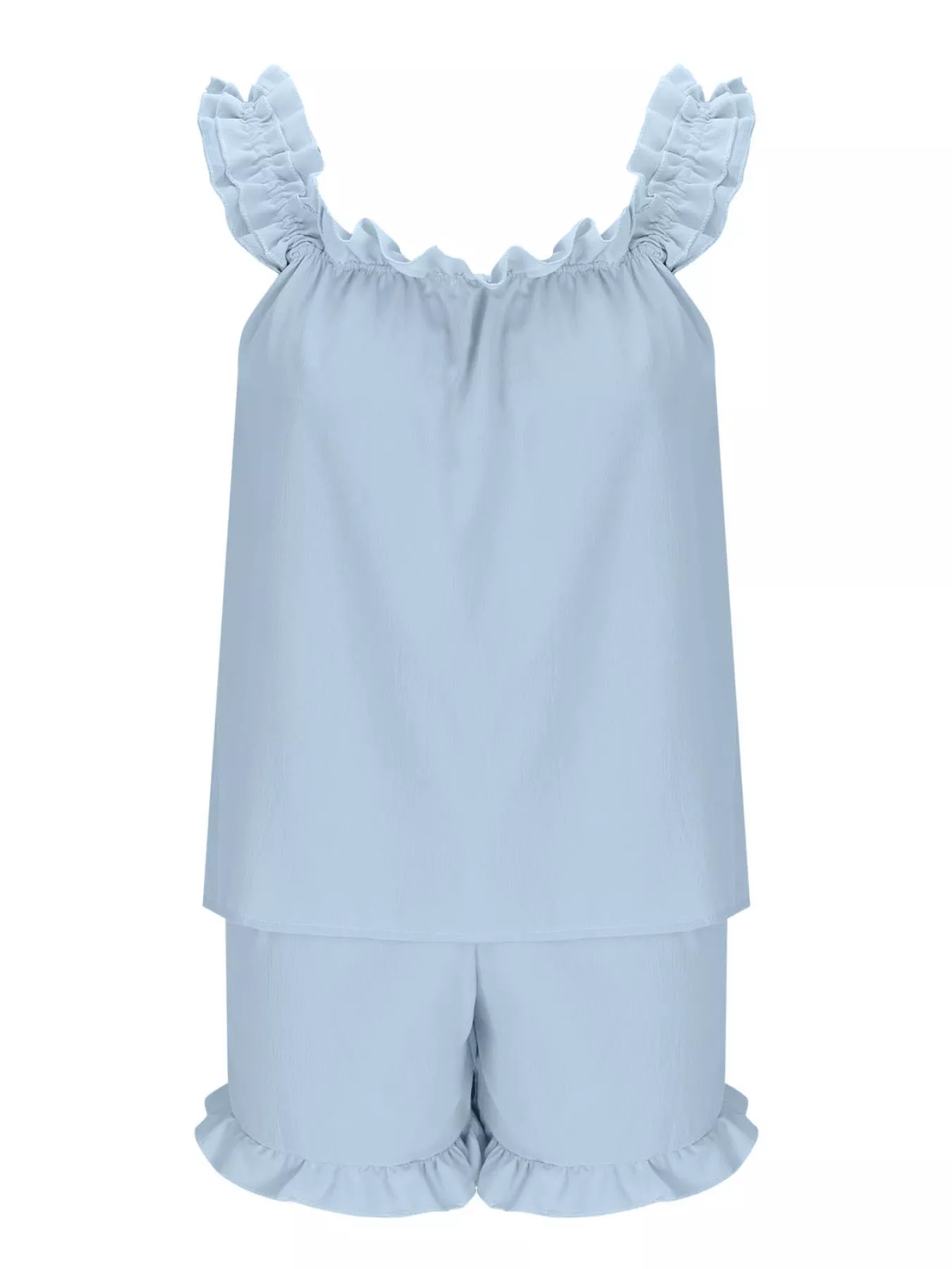 Ruffle Trim Sleeveless Top and Shorts Set - Image 30