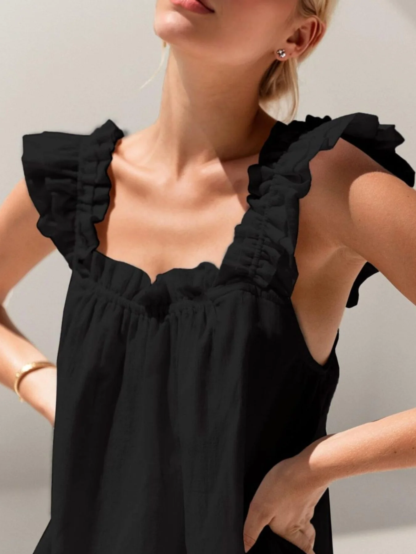 Ruffle Trim Top and Shorts Set - Image 4