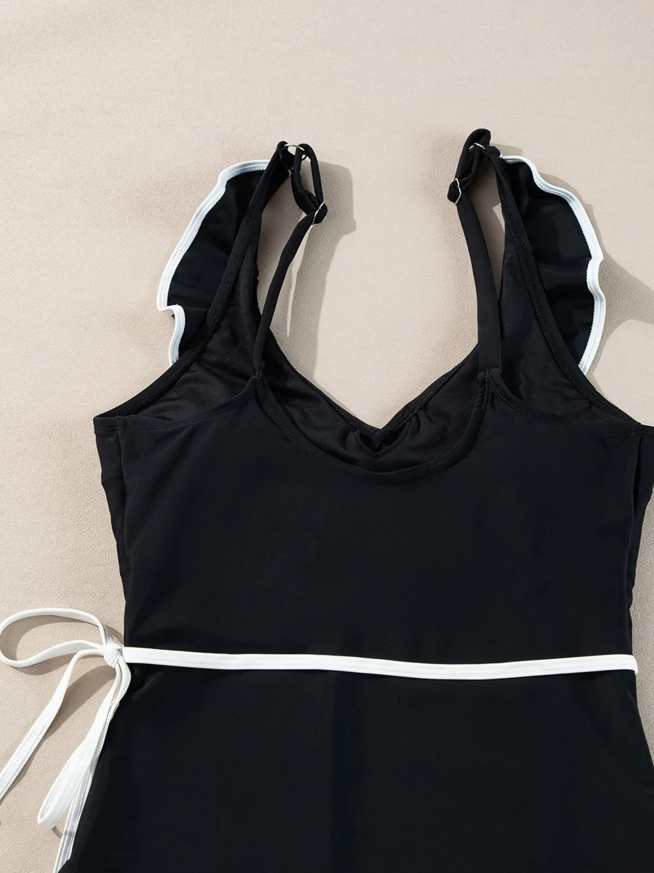 Ruffle Trim V-Neck One-Piece Swimsuit - Image 12