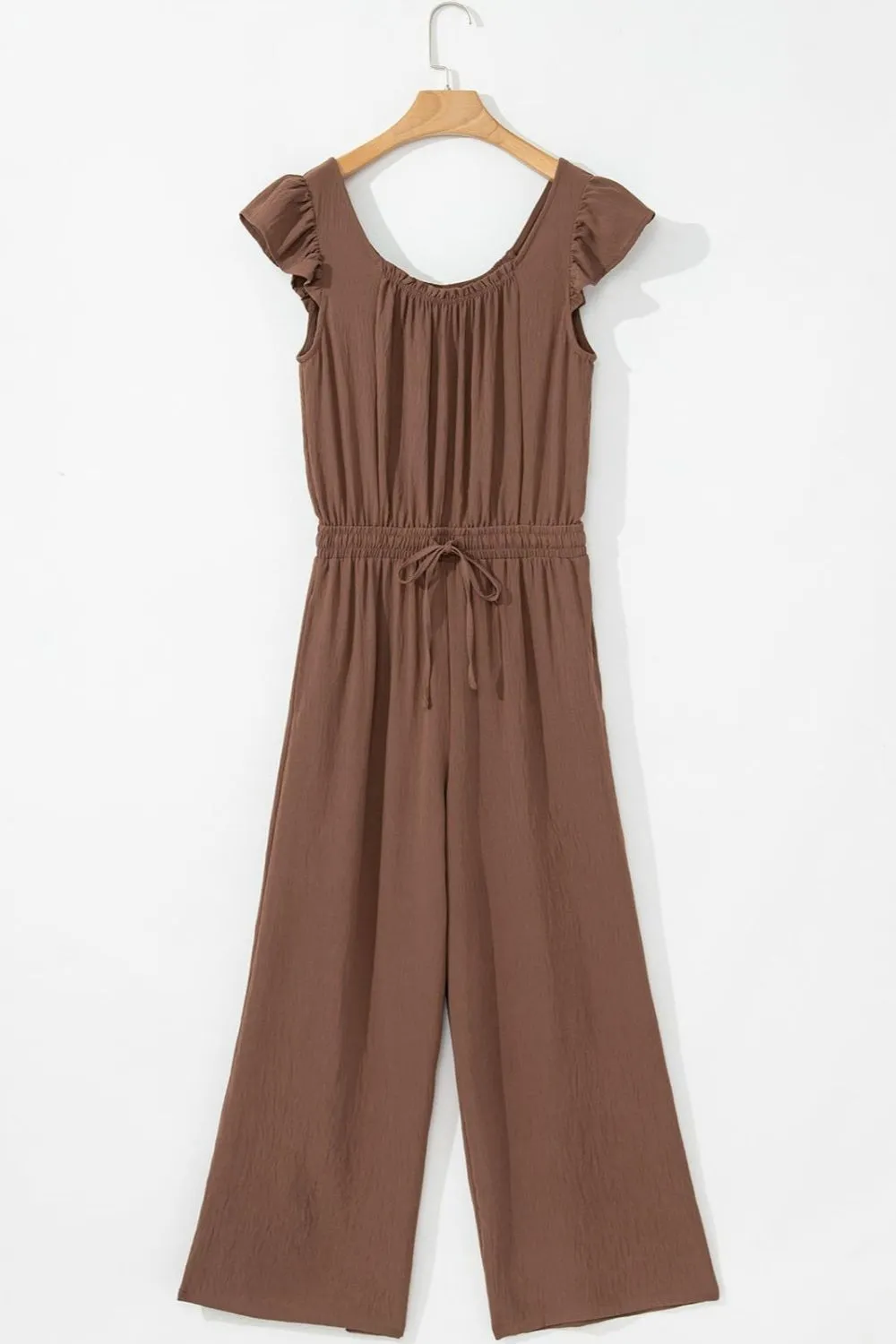 Ruffled Cap Sleeve Wide Leg Jumpsuit - Image 6