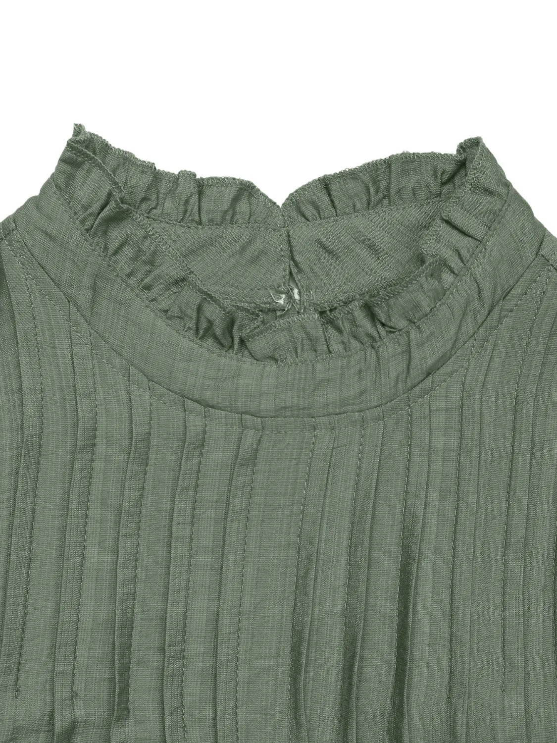 Ruffled Mock Neck Cap Sleeve Mini Dress - Image 8