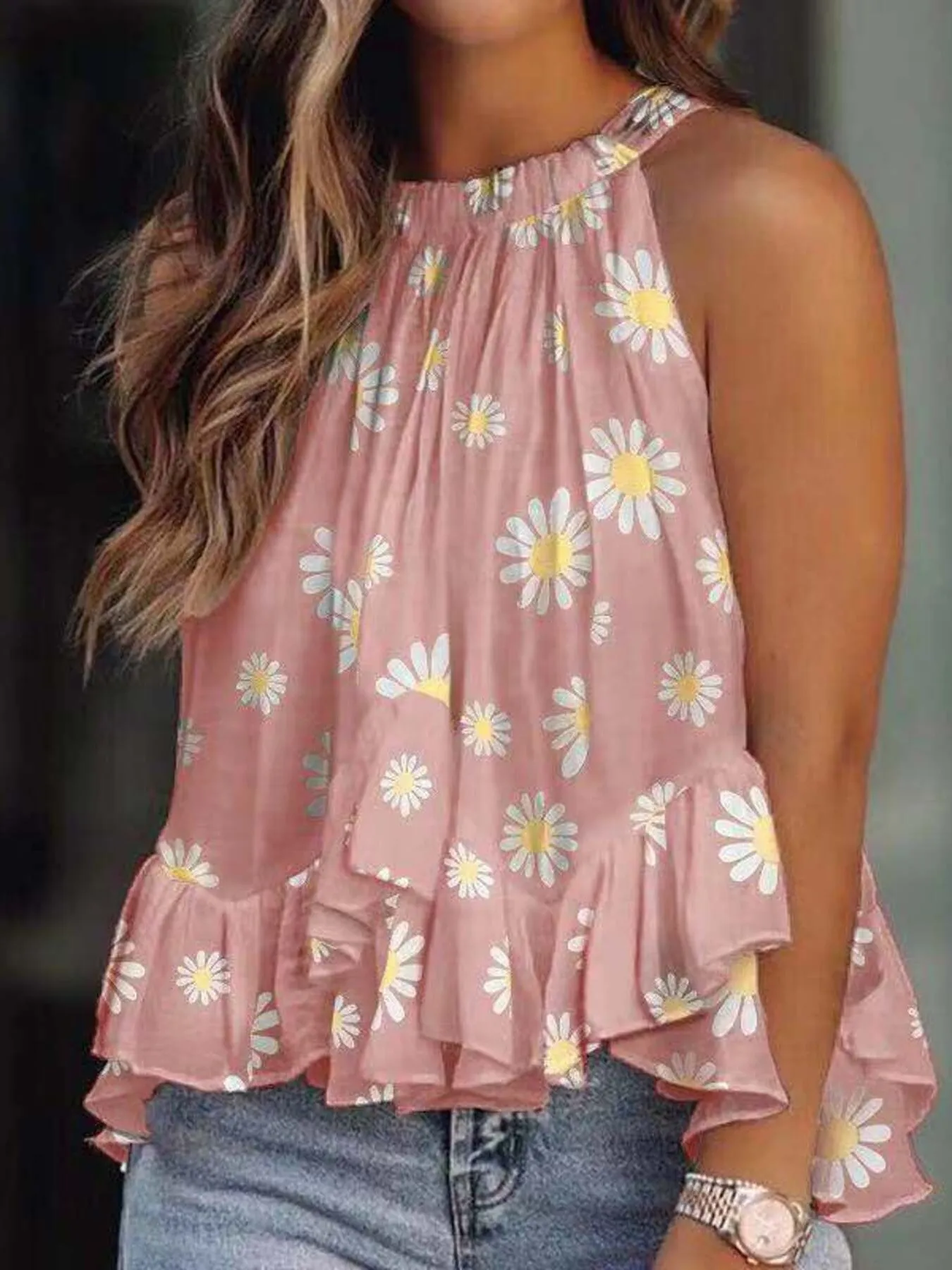 Ruffled Printed Halter Neck Cami Top - Image 20