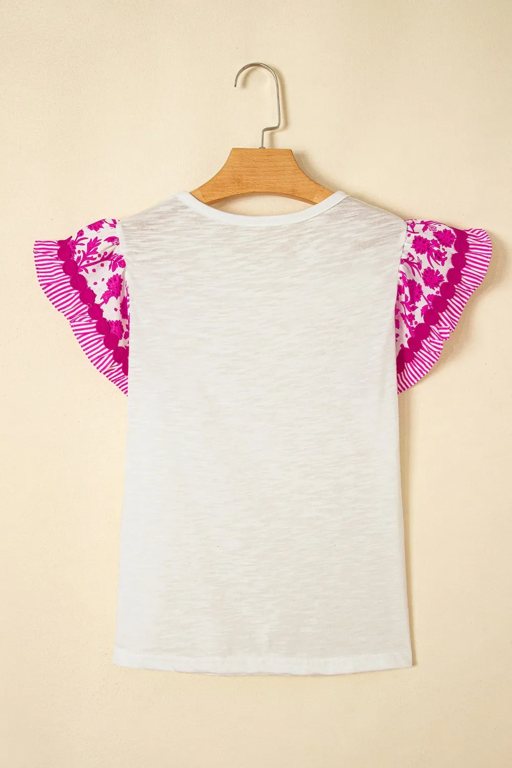 Ruffled Round Neck Cap Sleeve Blouse - Image 4
