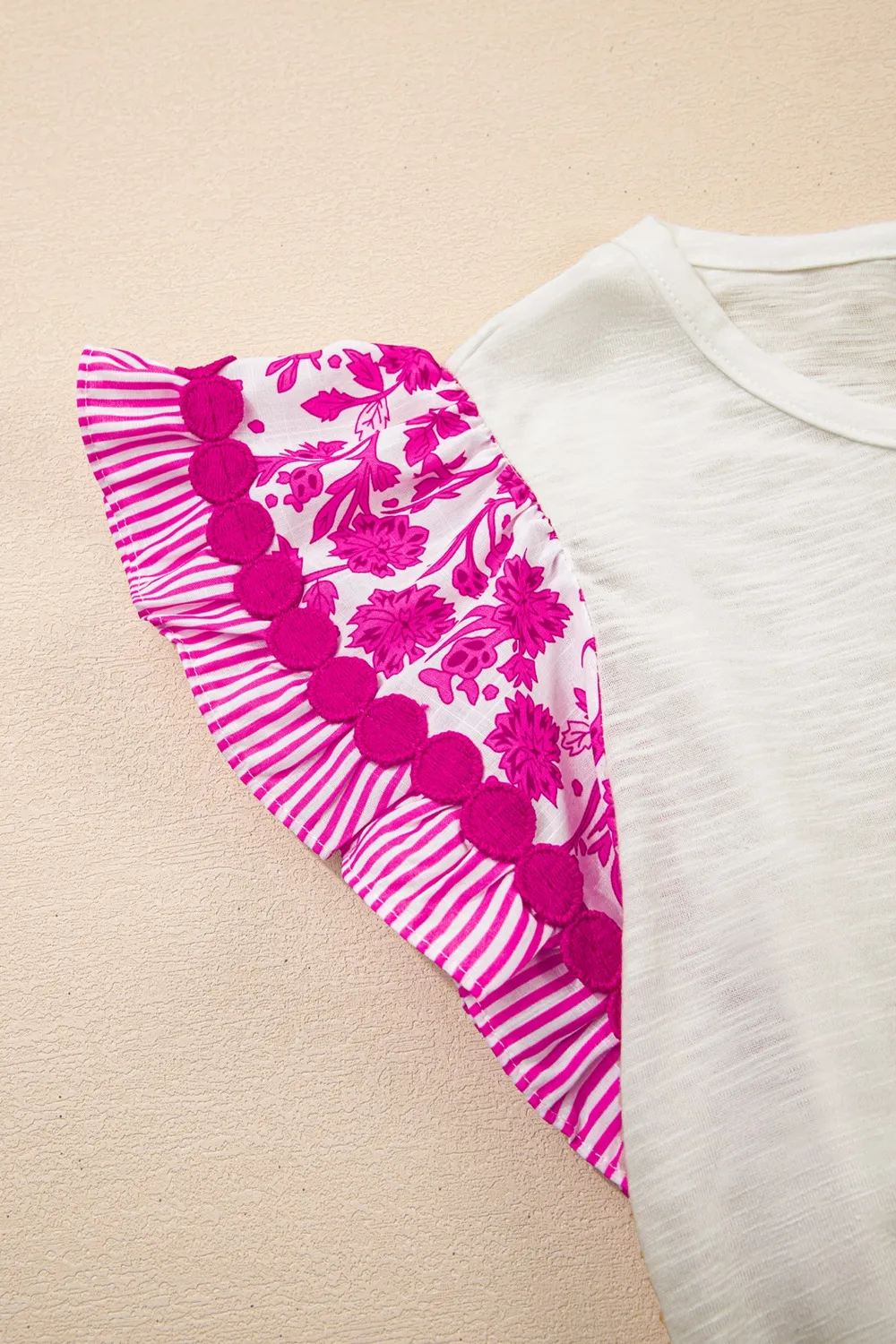 Ruffled Round Neck Cap Sleeve Blouse - Image 6