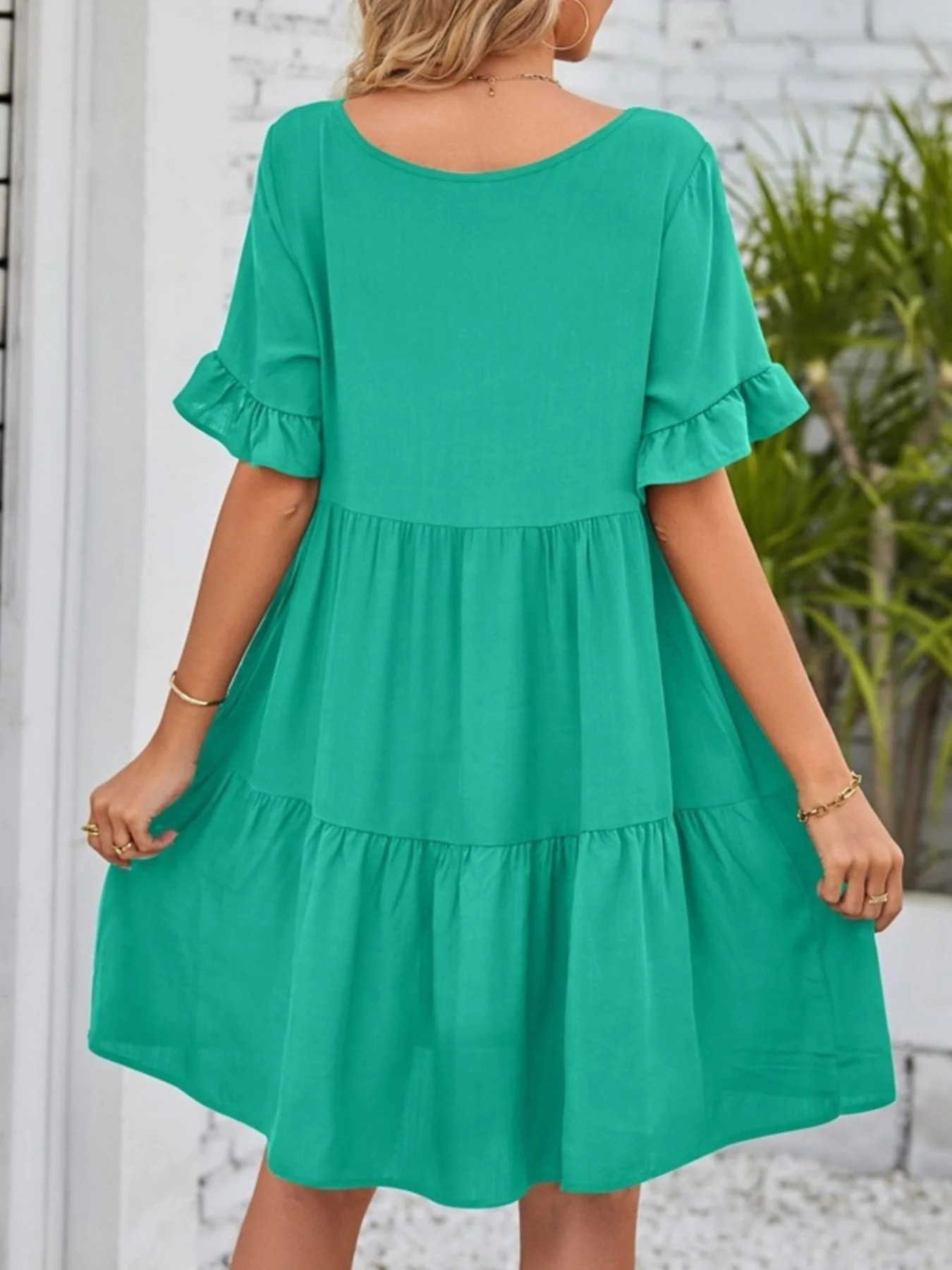 Ruffled Sleeve Tiered Mini Dress - Image 17