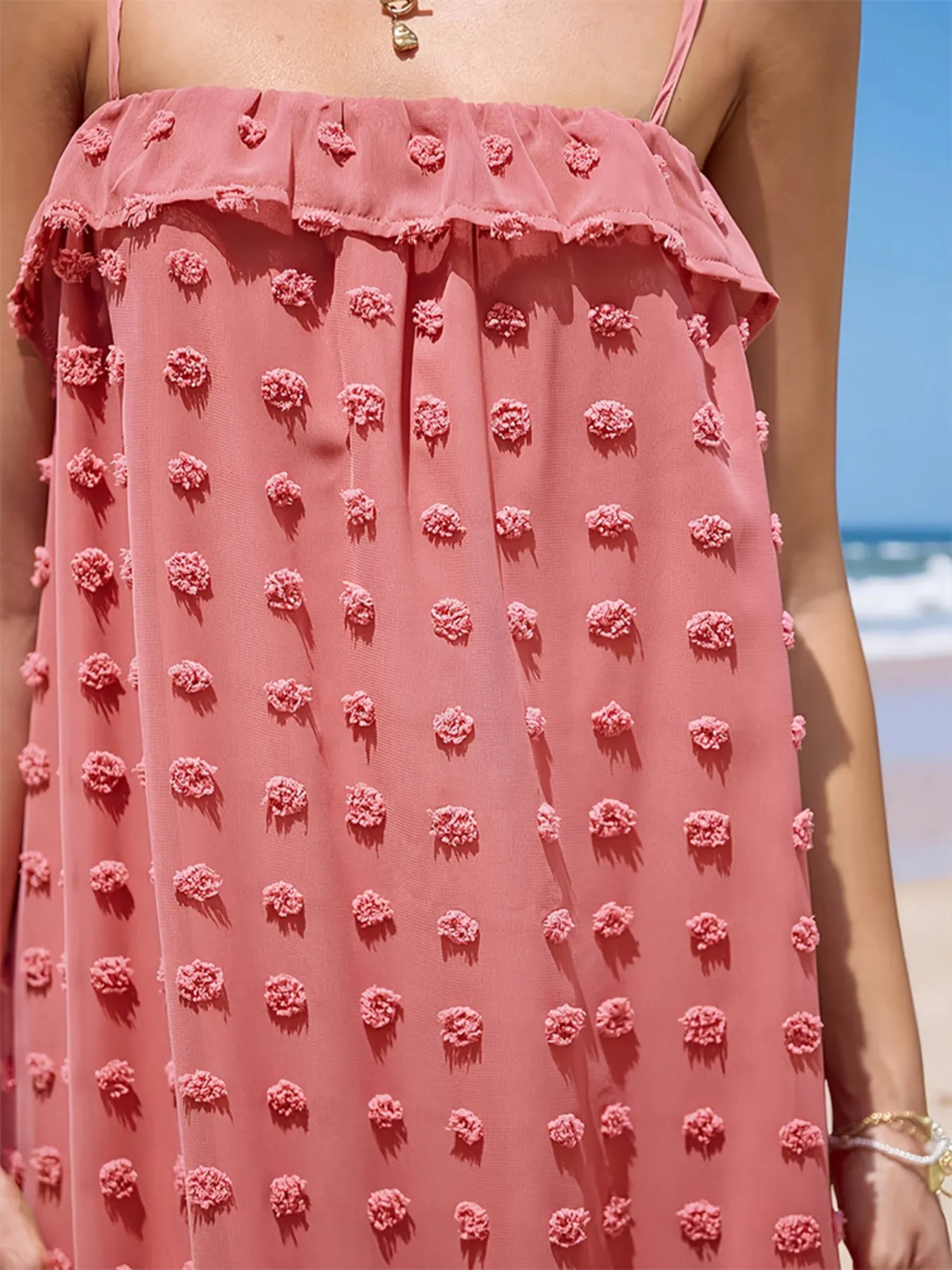 Ruffled Swiss Dot Cami Dress - Image 4
