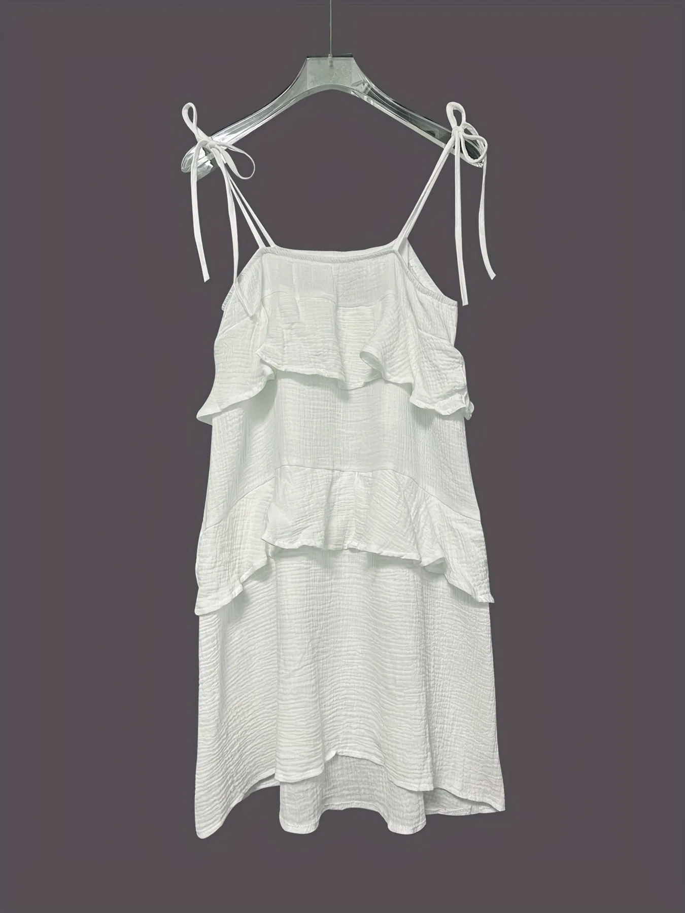 Ruffled Tie Shoulder Mini Dress - Image 4