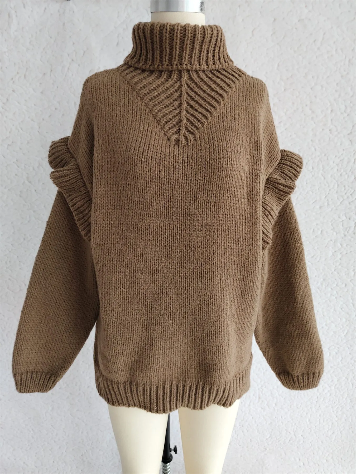 Ruffled Turtleneck Long Sleeve Sweater - Image 10
