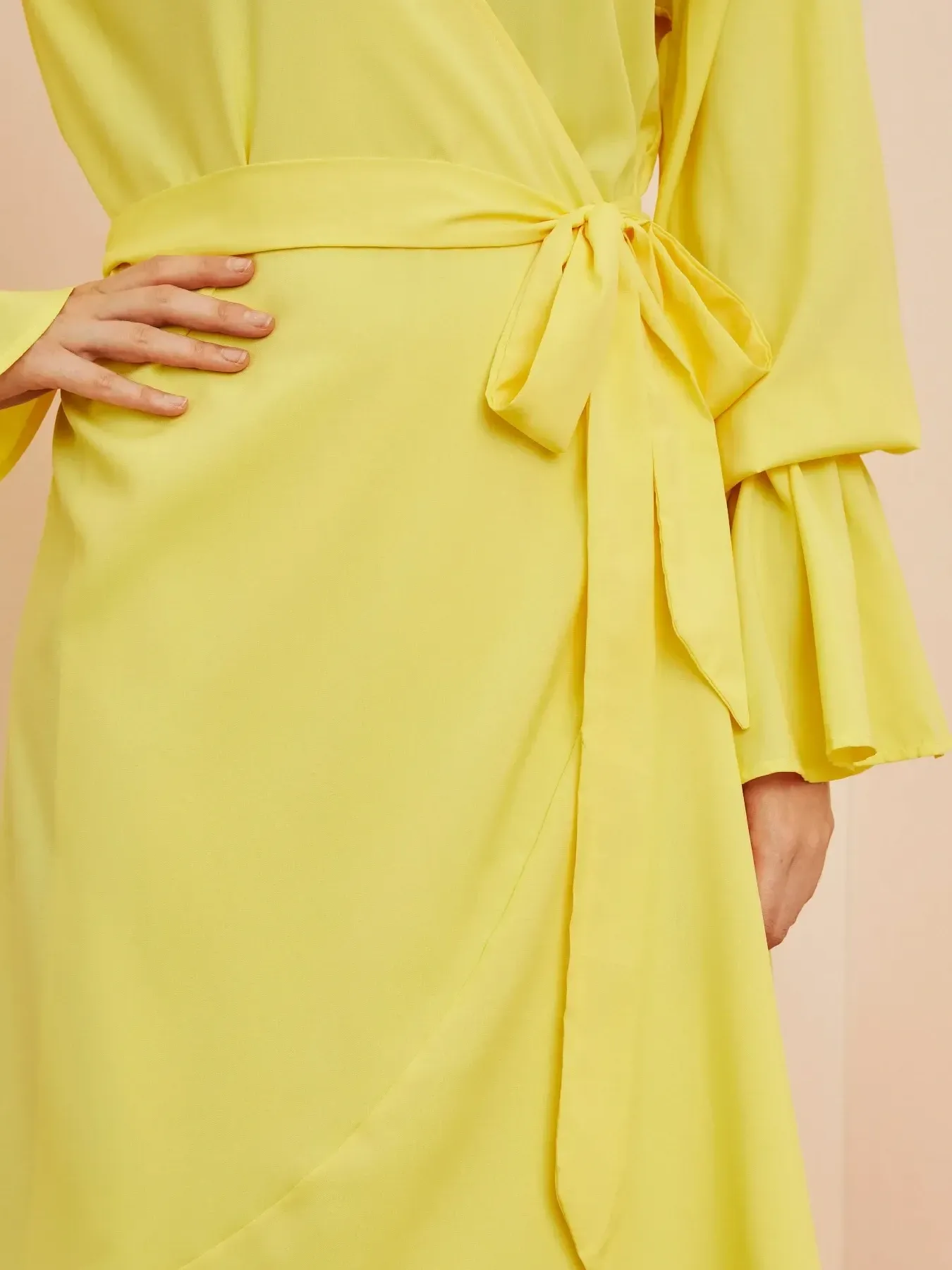 Ruffled Wrap Maxi Dress with Bell Sleeves - Image 5
