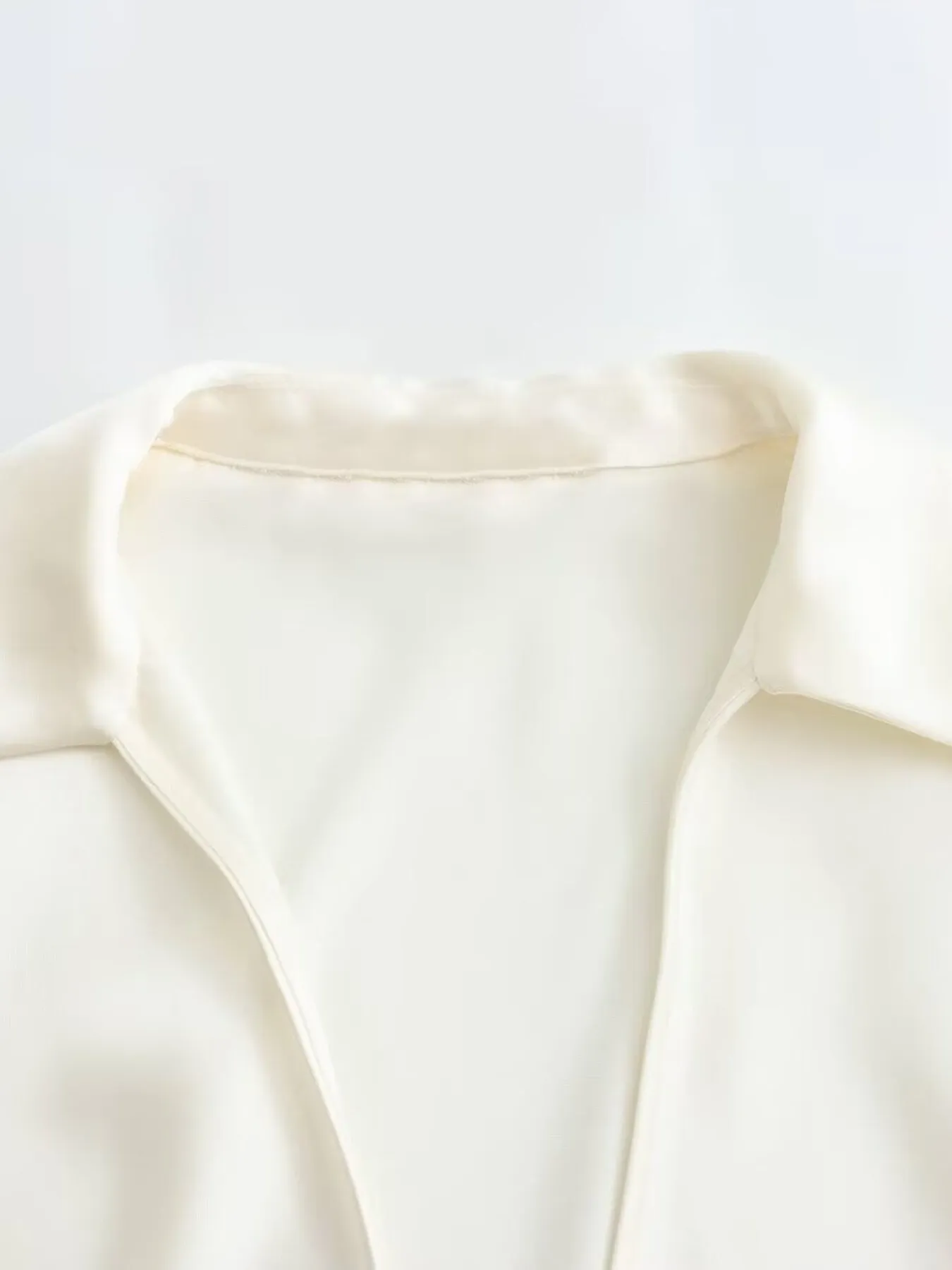 Satin Tie-Front Long Sleeve Shirt - Image 5